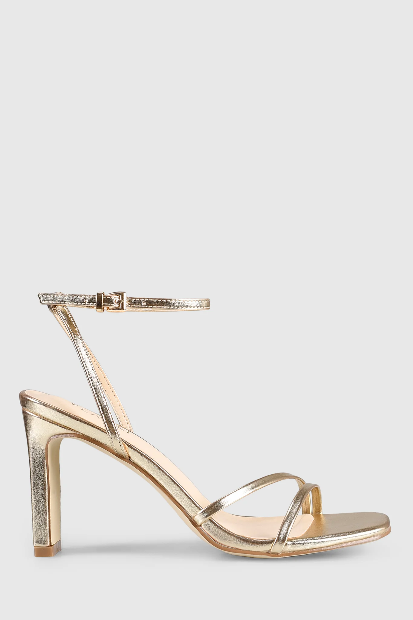 VERALi Kimmy Slim Strappy Heels Champagne Metallic - Sonourner