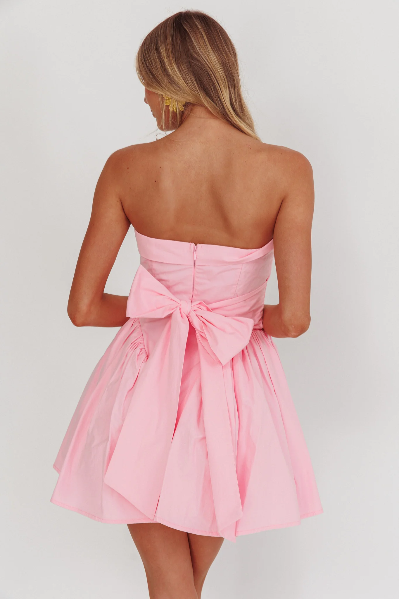 Angel Girls Bow Back Mini Dress Pink - Sonourner