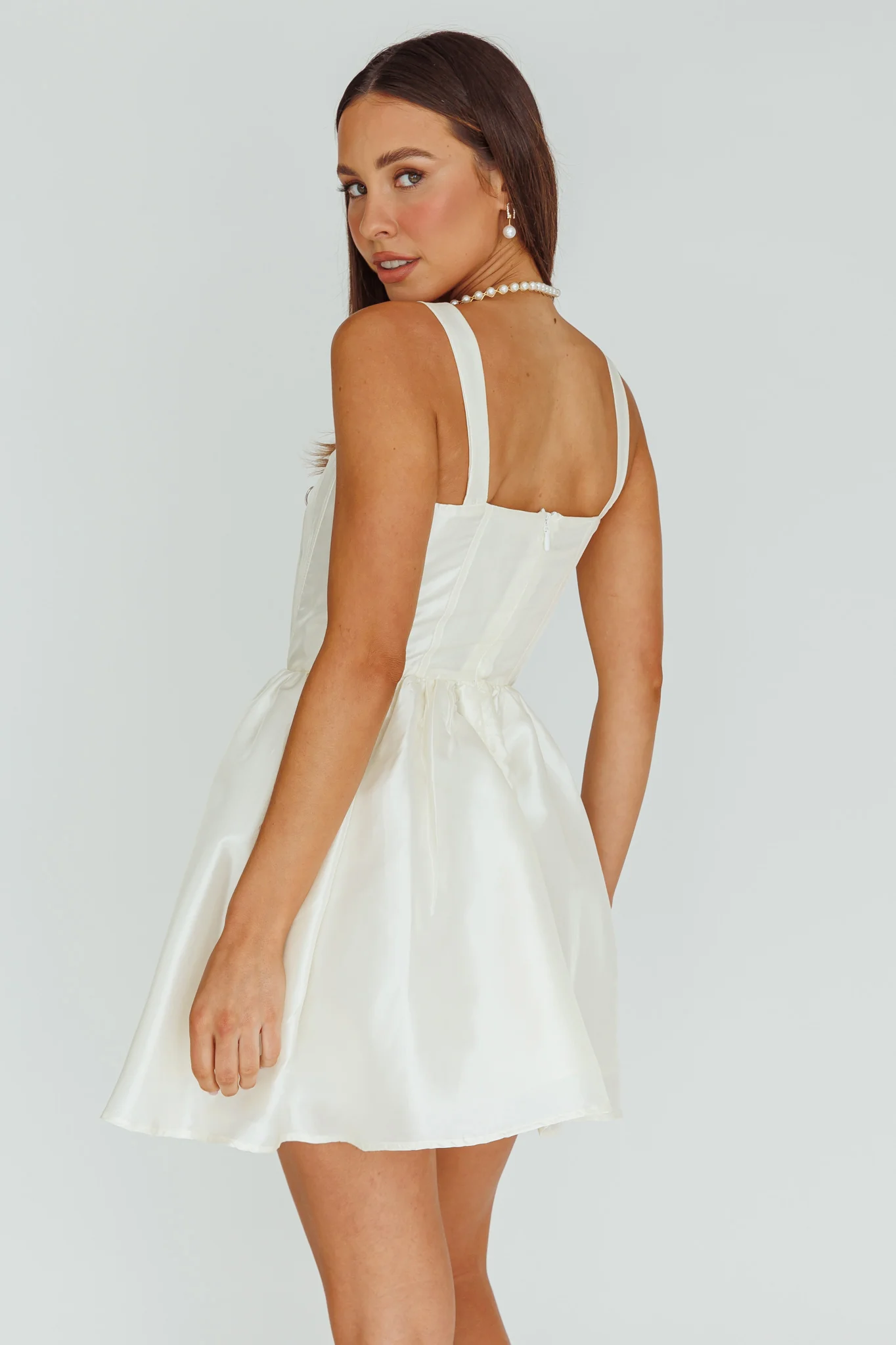 Suri Corset Bust Mini Dress Ivory - Sonourner