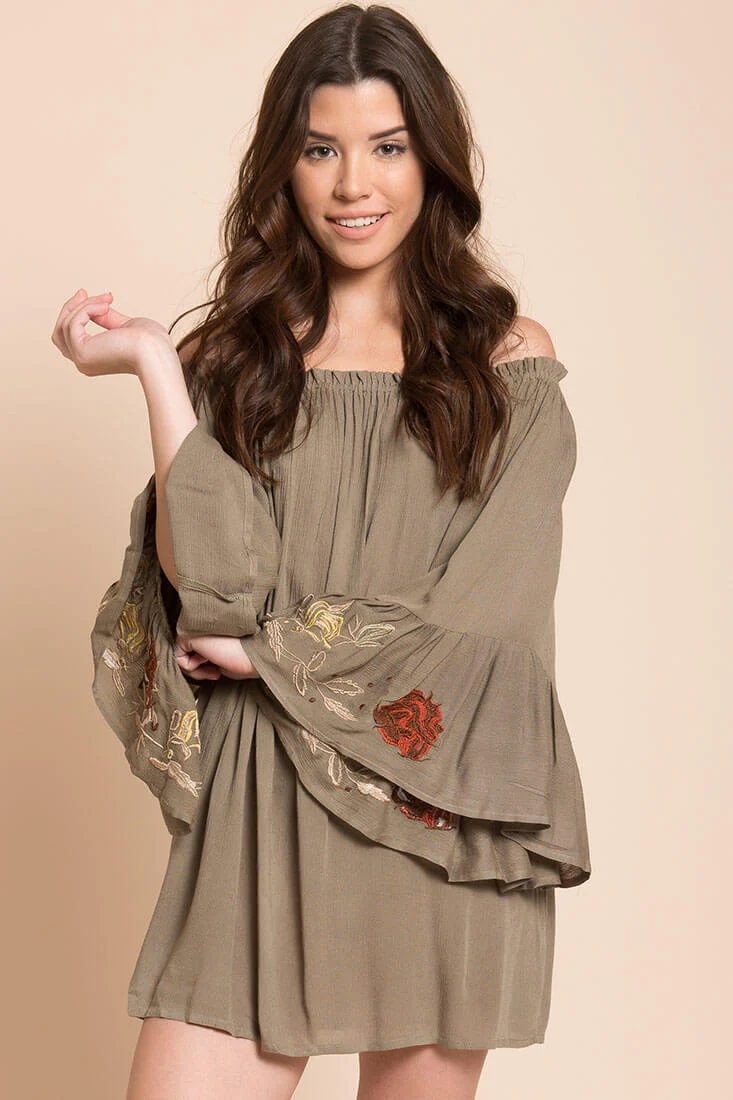 Aubree Loose Dress Olive - Sonourner