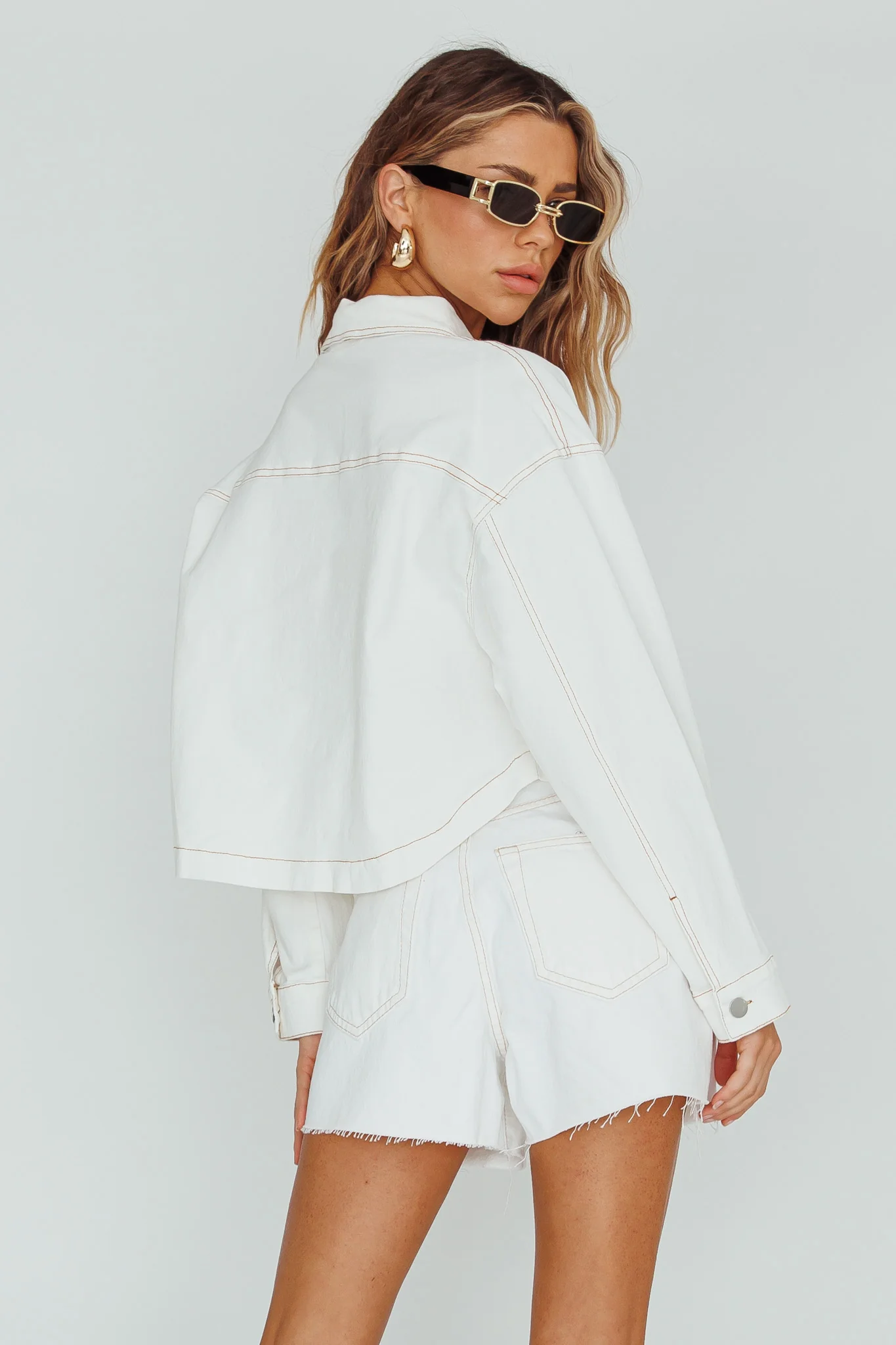 Fair Game Button-Up Jacket White - Sonourner