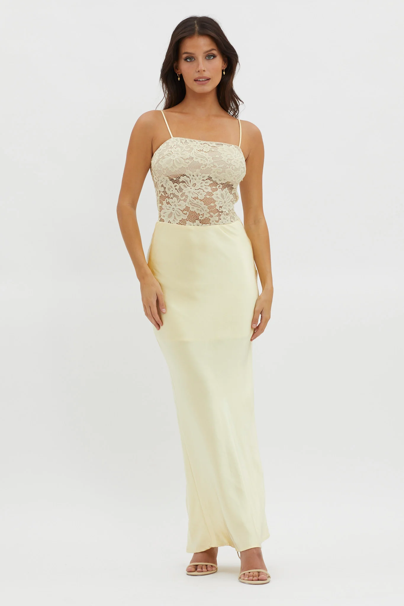 Moon Magic Floral Bodice Dress Lemon - Sonourner