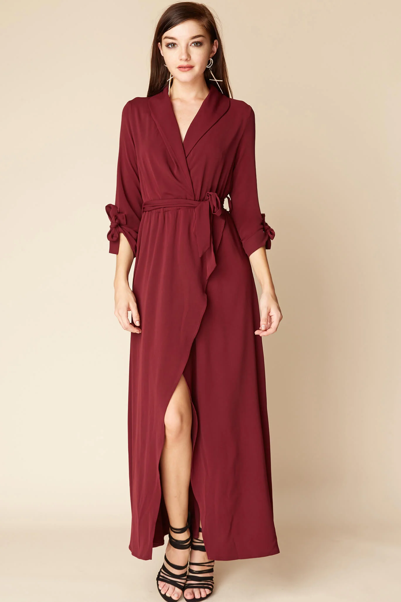 Sophia Romantic Maxi Dress Berry - Sonourner