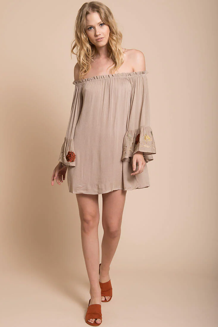 Aubree Loose Dress Taupe - Sonourner