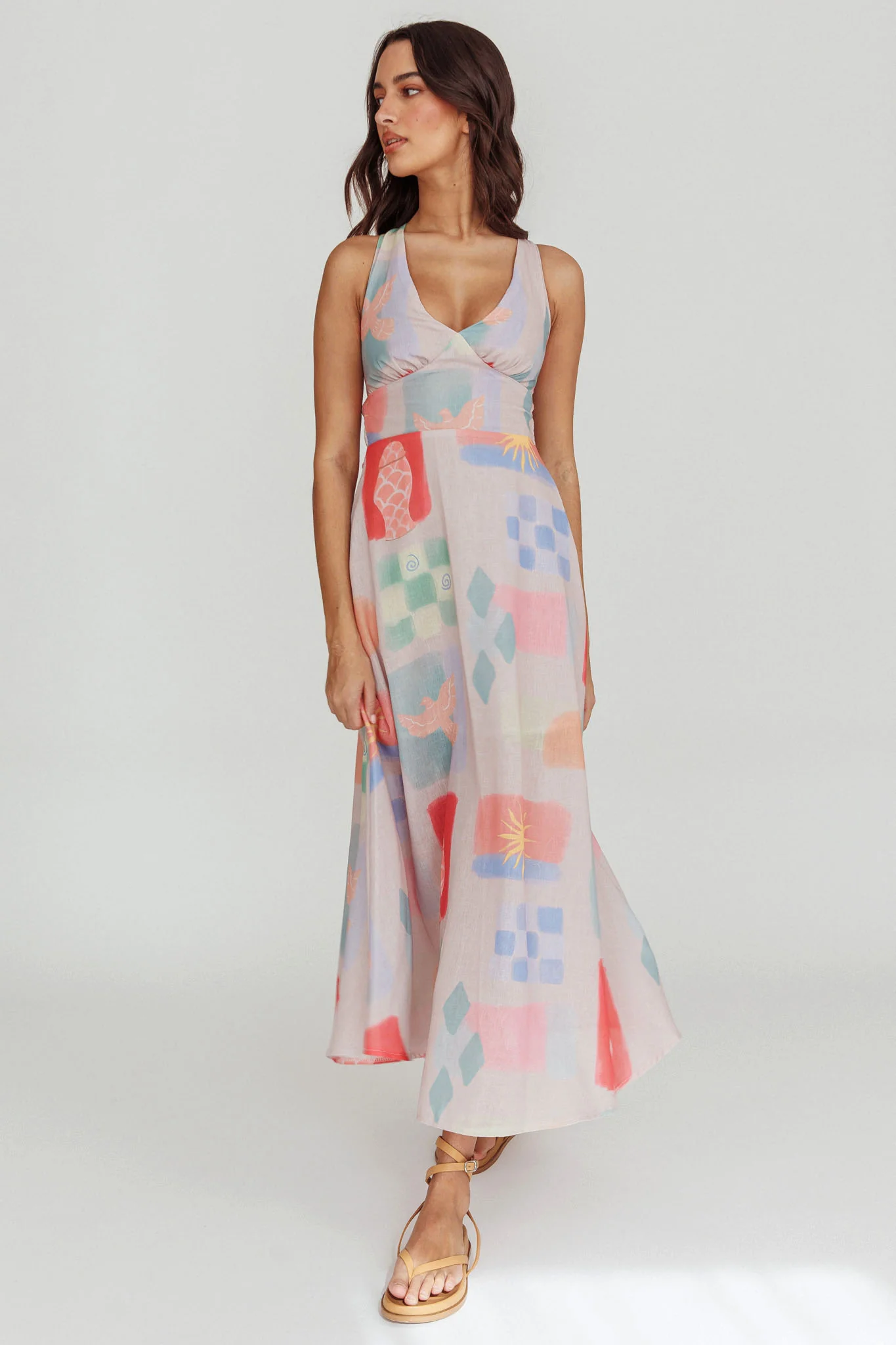 Sweethearts A-Line Print Maxi Dress Multi - Sonourner
