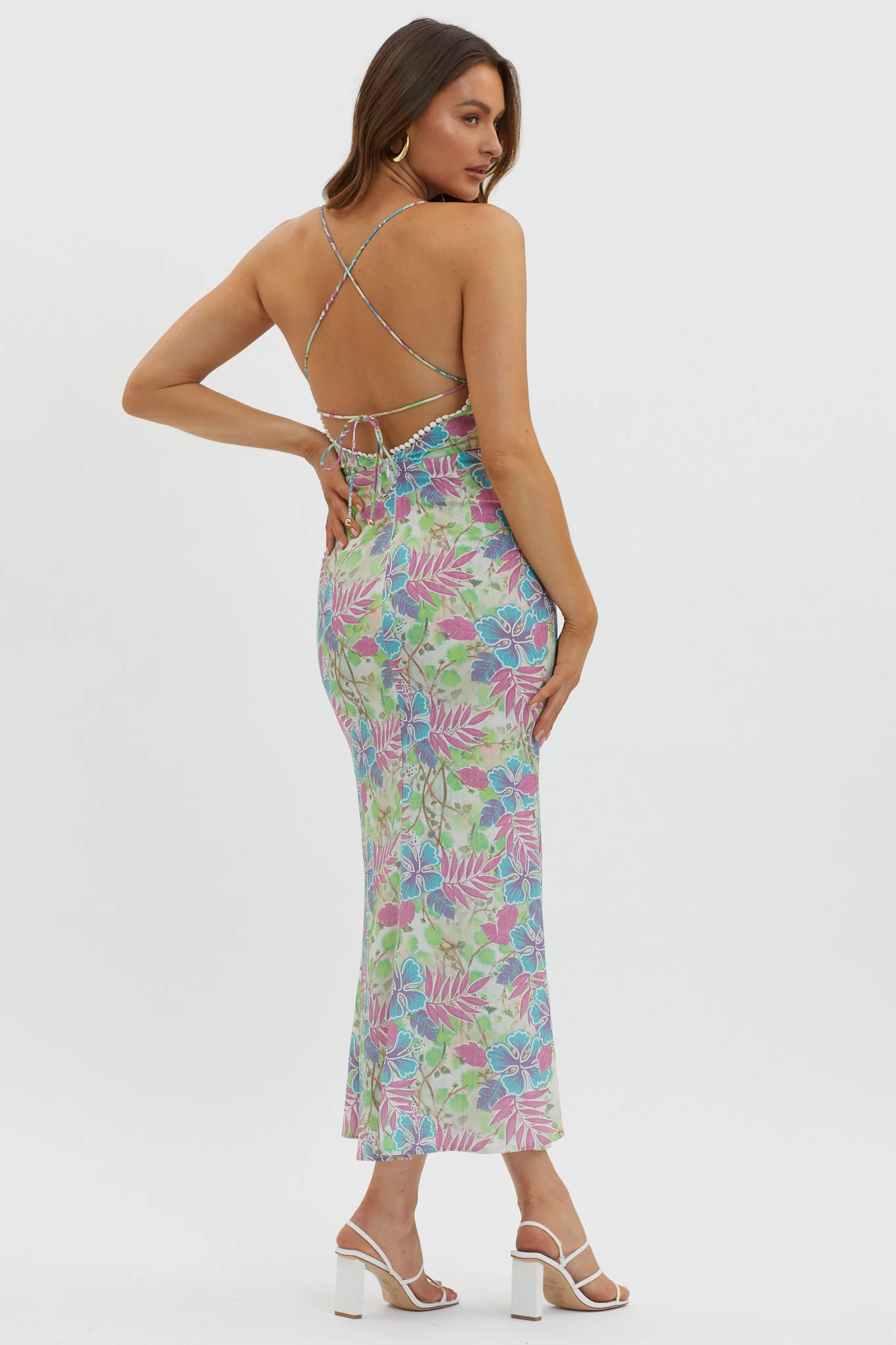 New Acquaintance Low Back Dress Floral Pink - Sonourner