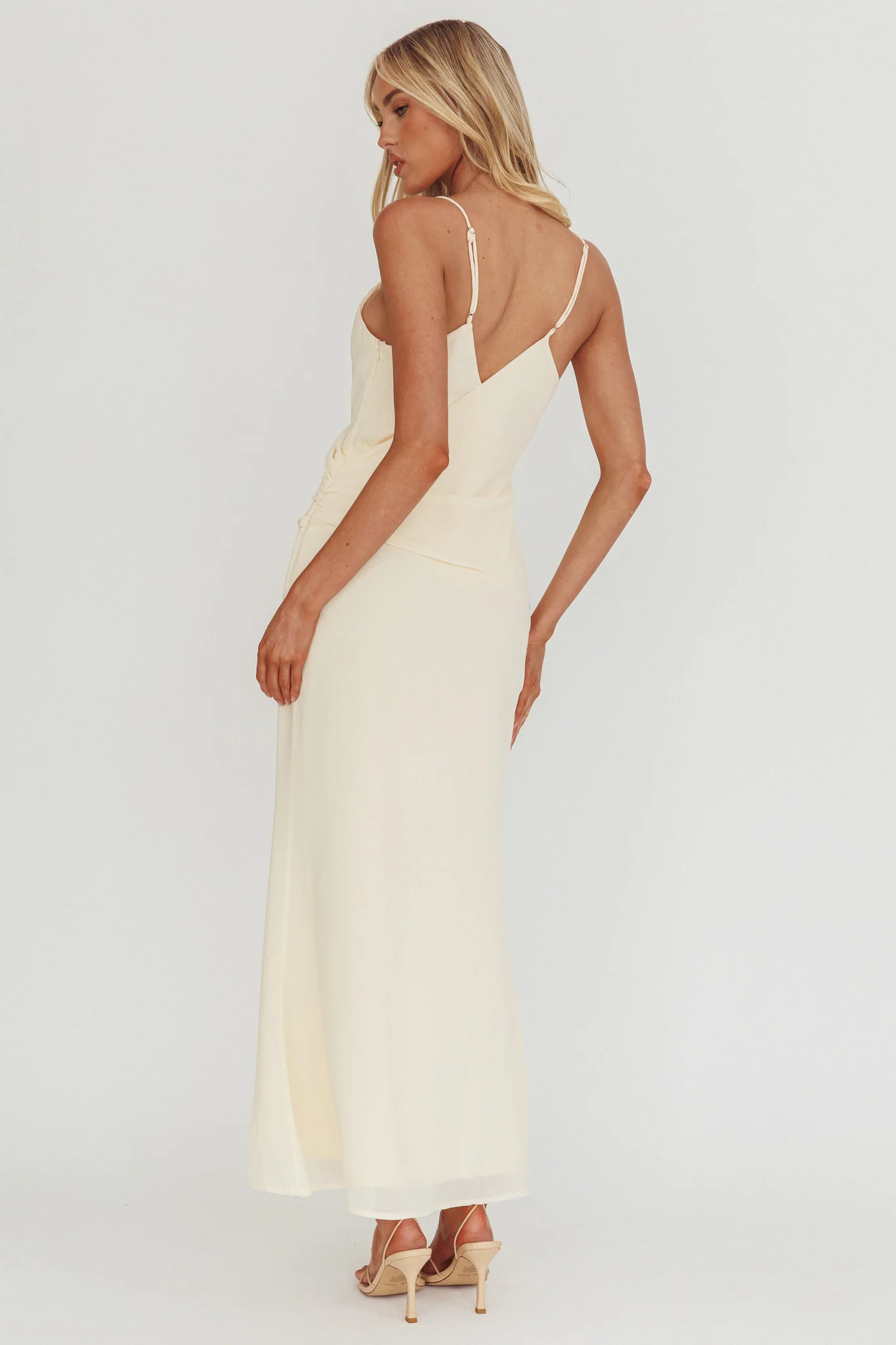 Lexxi Crossover Gathered Waist Maxi Dress Butter - Sonourner