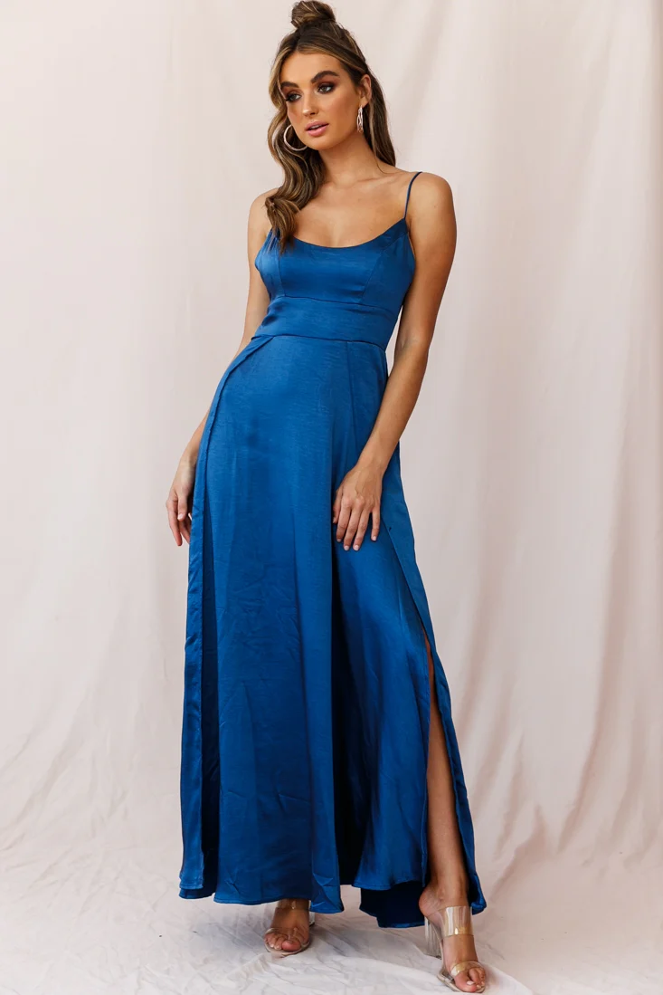Joanne Empire Waist Maxi Dress Navy - Sonourner