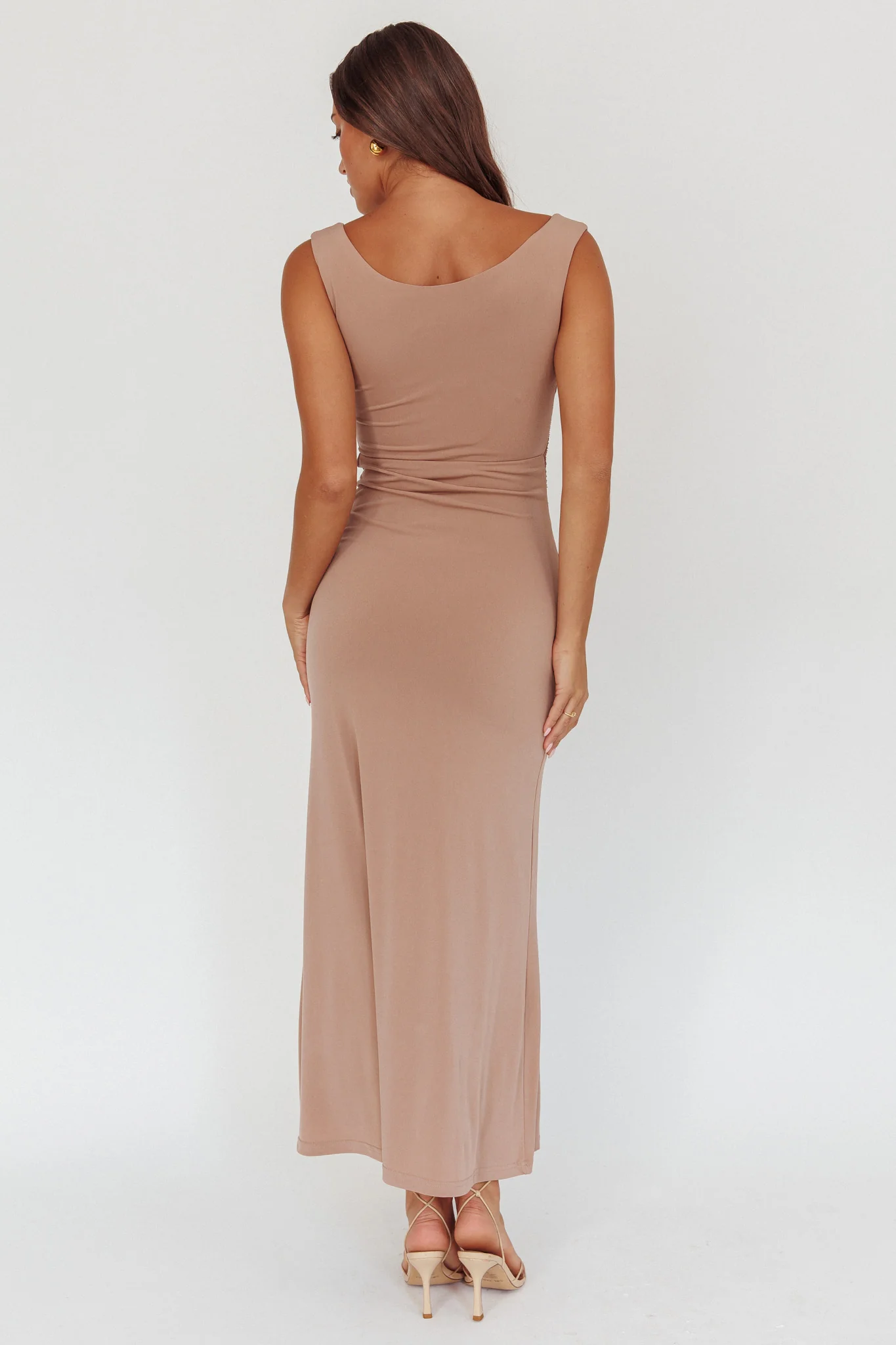 Costa Cut-Out Waist Maxi Dress Ecru - Sonourner
