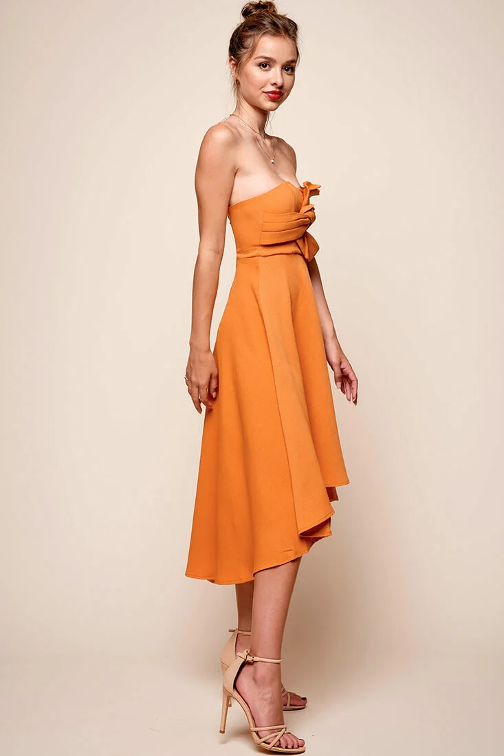 Monogram Strapless Midi Dress Mango - Sonourner