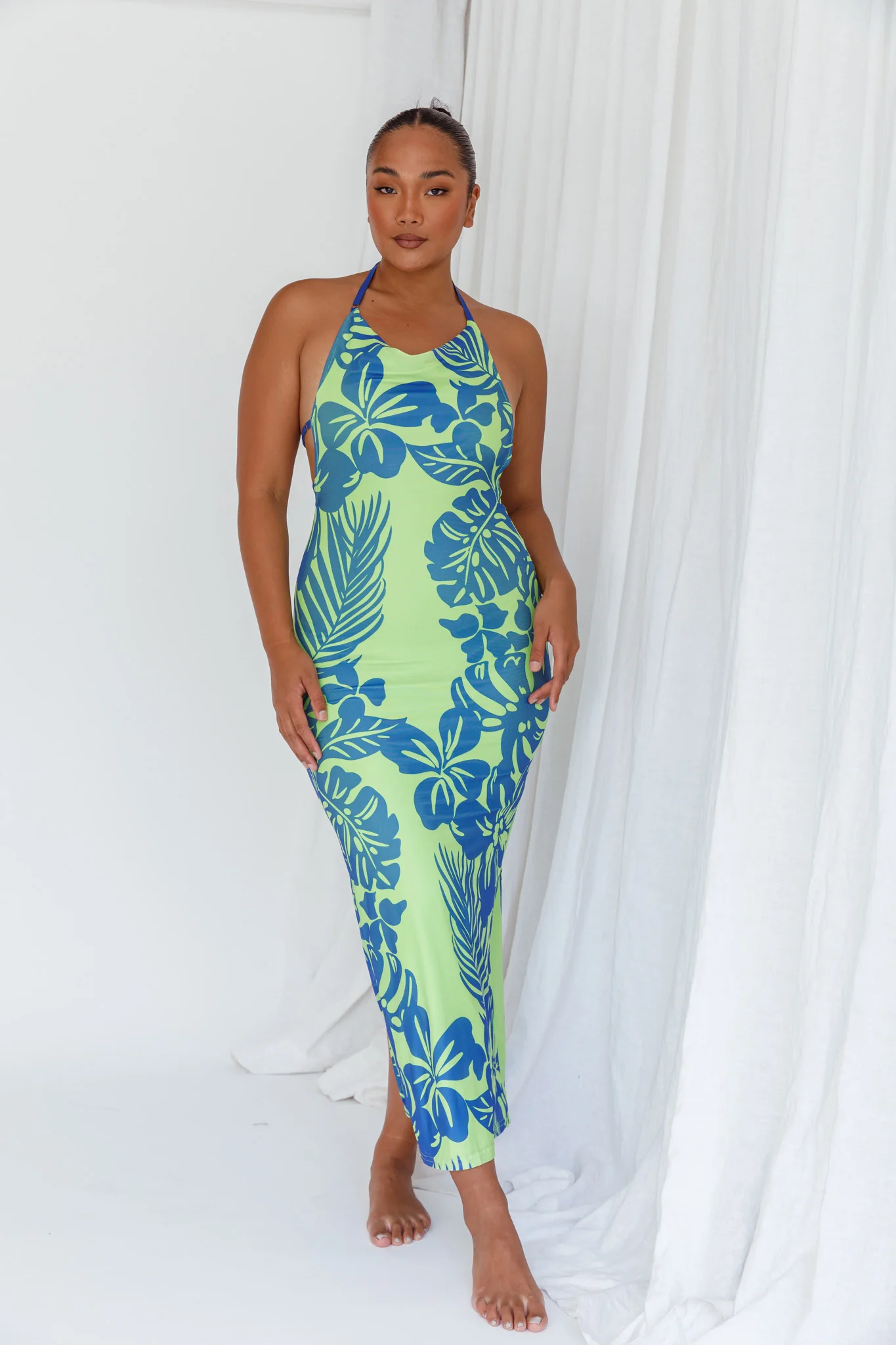 Fiji Feeling Midi Dress Tropical Kiwi - Sonourner