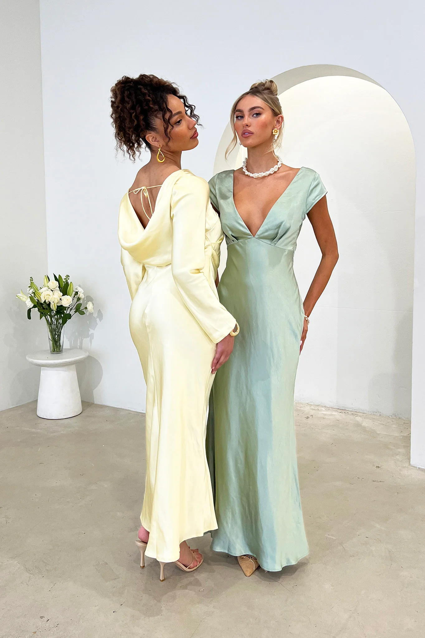 Loveland Cowl Back Midi Dress Butter - Sonourner