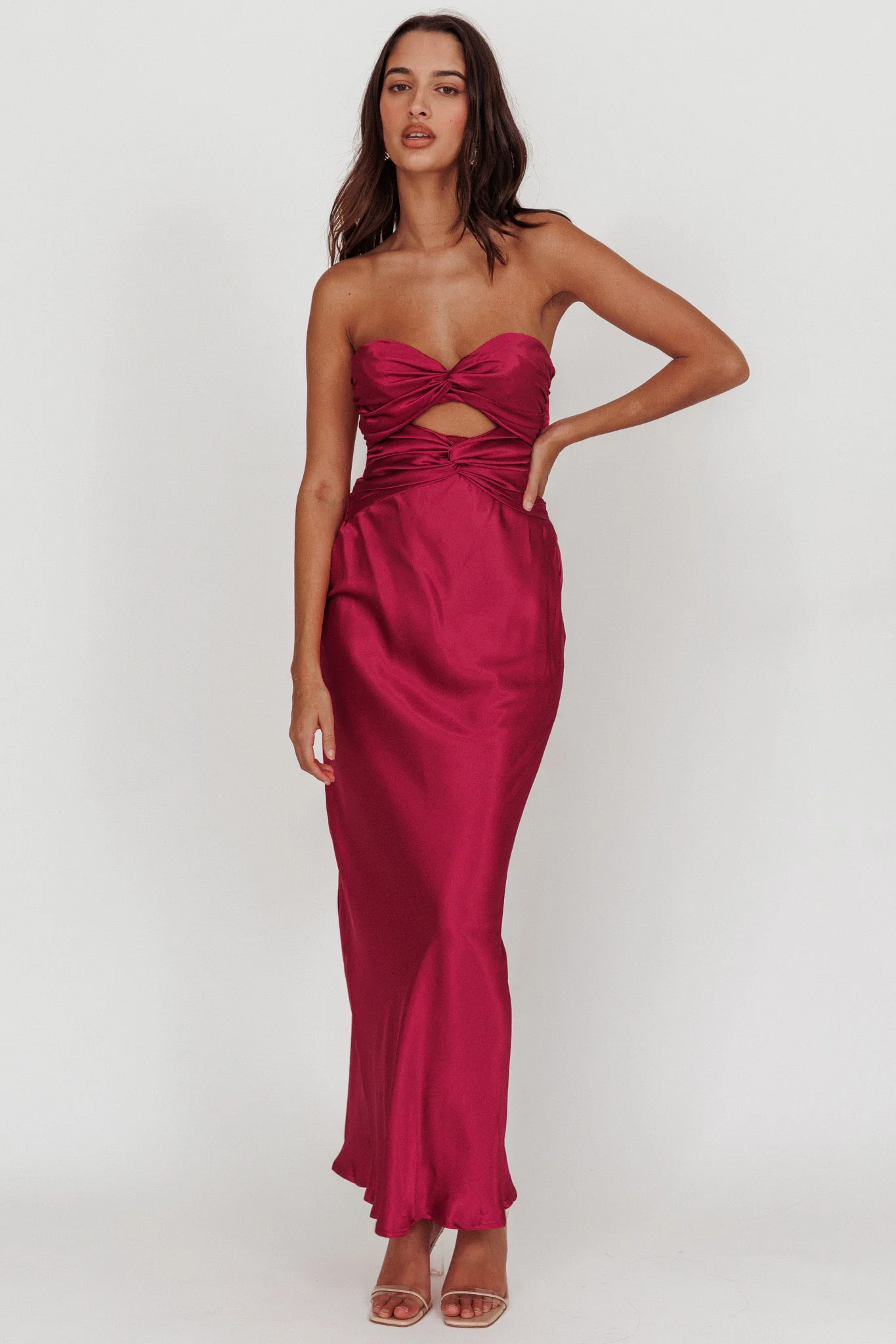 Good Impression Double Twist Maxi Dress Plum - Sonourner