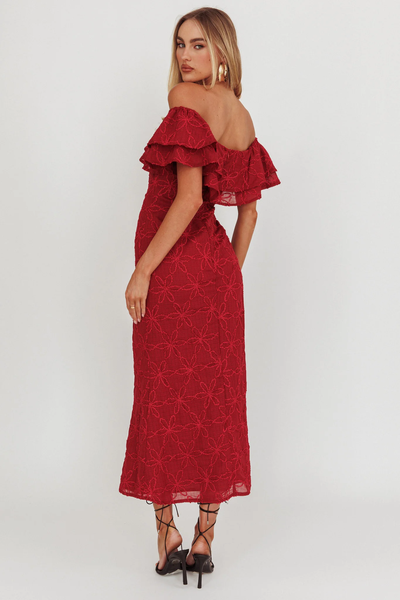 Beauty Within On-Off-Shoulder Maxi Dress Wine - Sonourner