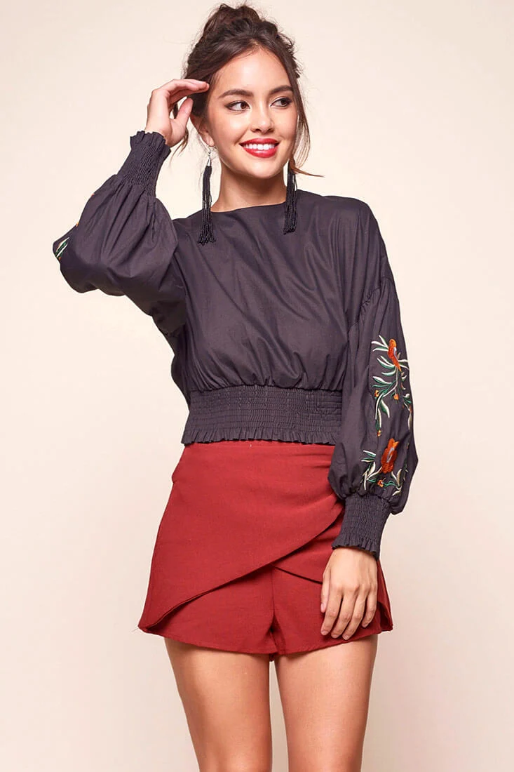 Simone Dressy Wrap Shorts Burnt Orange - Sonourner