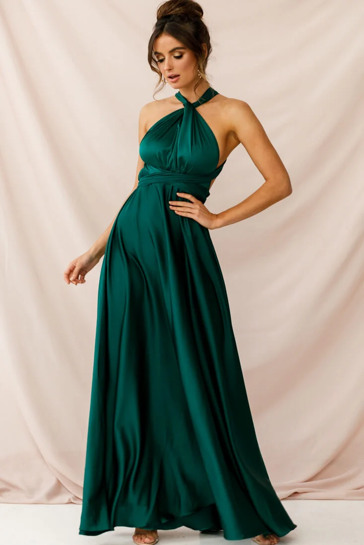 Ariana Multiway Maxi Dress Green Jade - Sonourner