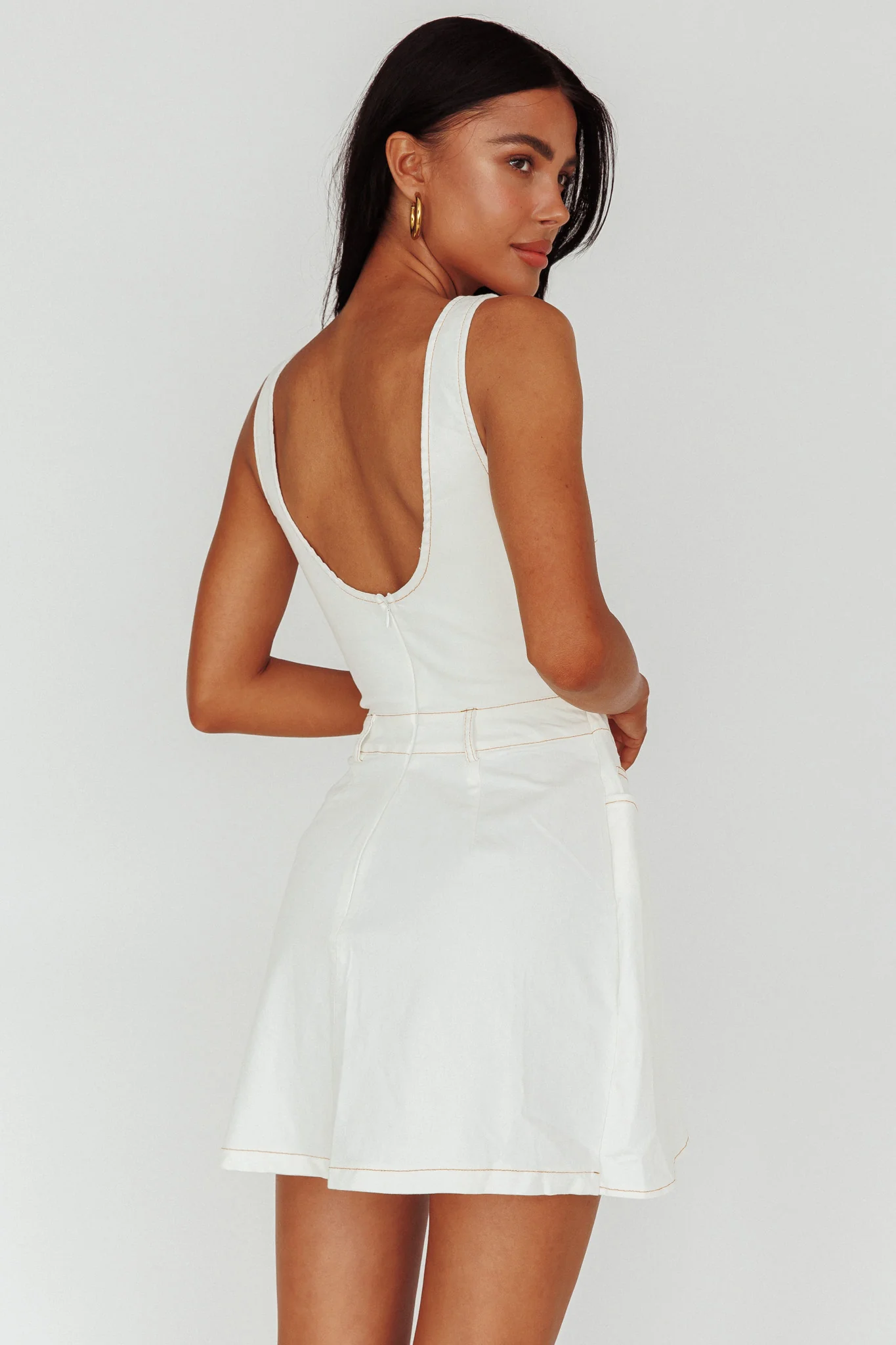 Killara Pocket Wrap Mini Dress Cream - Sonourner