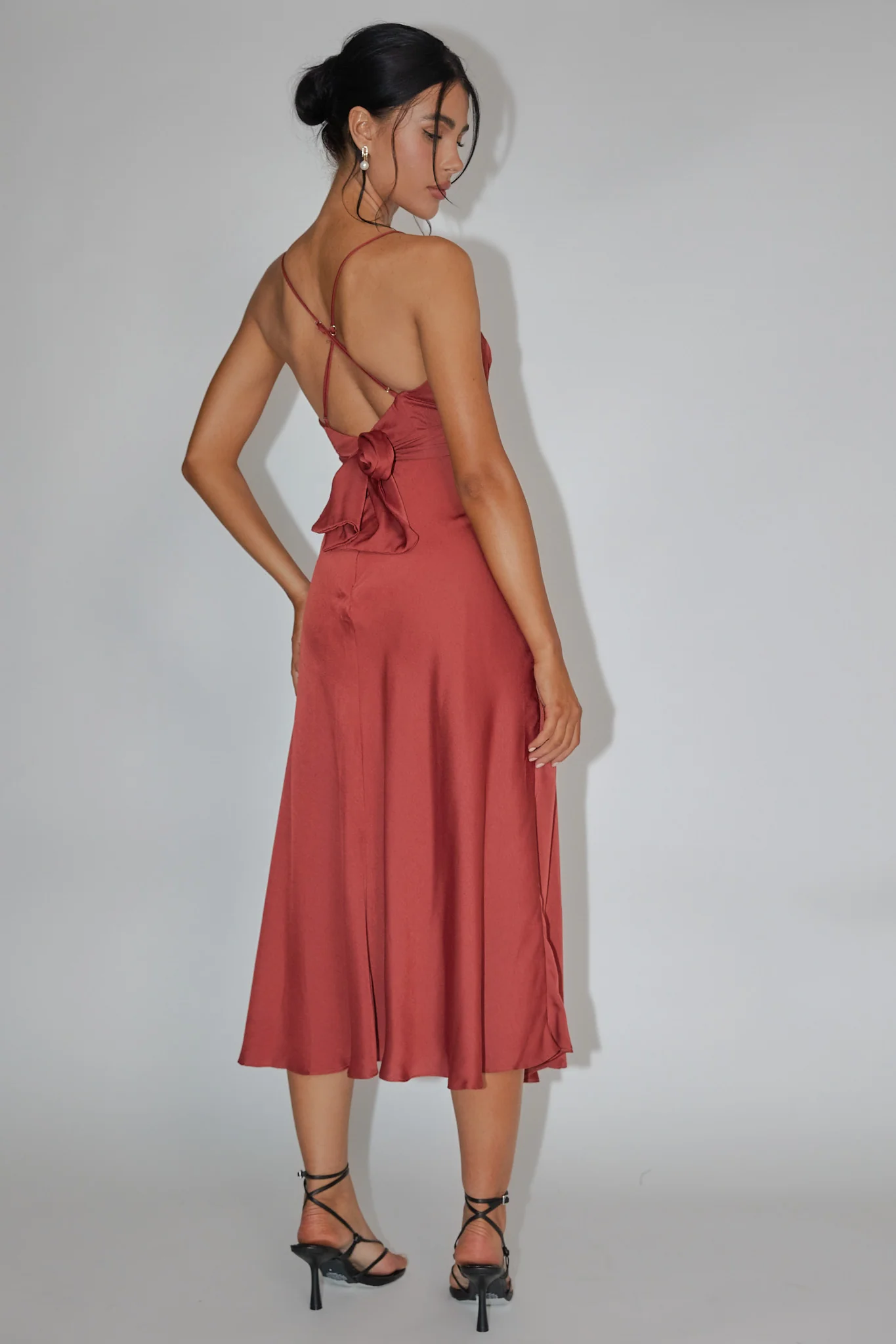 Linka Cami Strap Midi Dress Chocolate - Sonourner