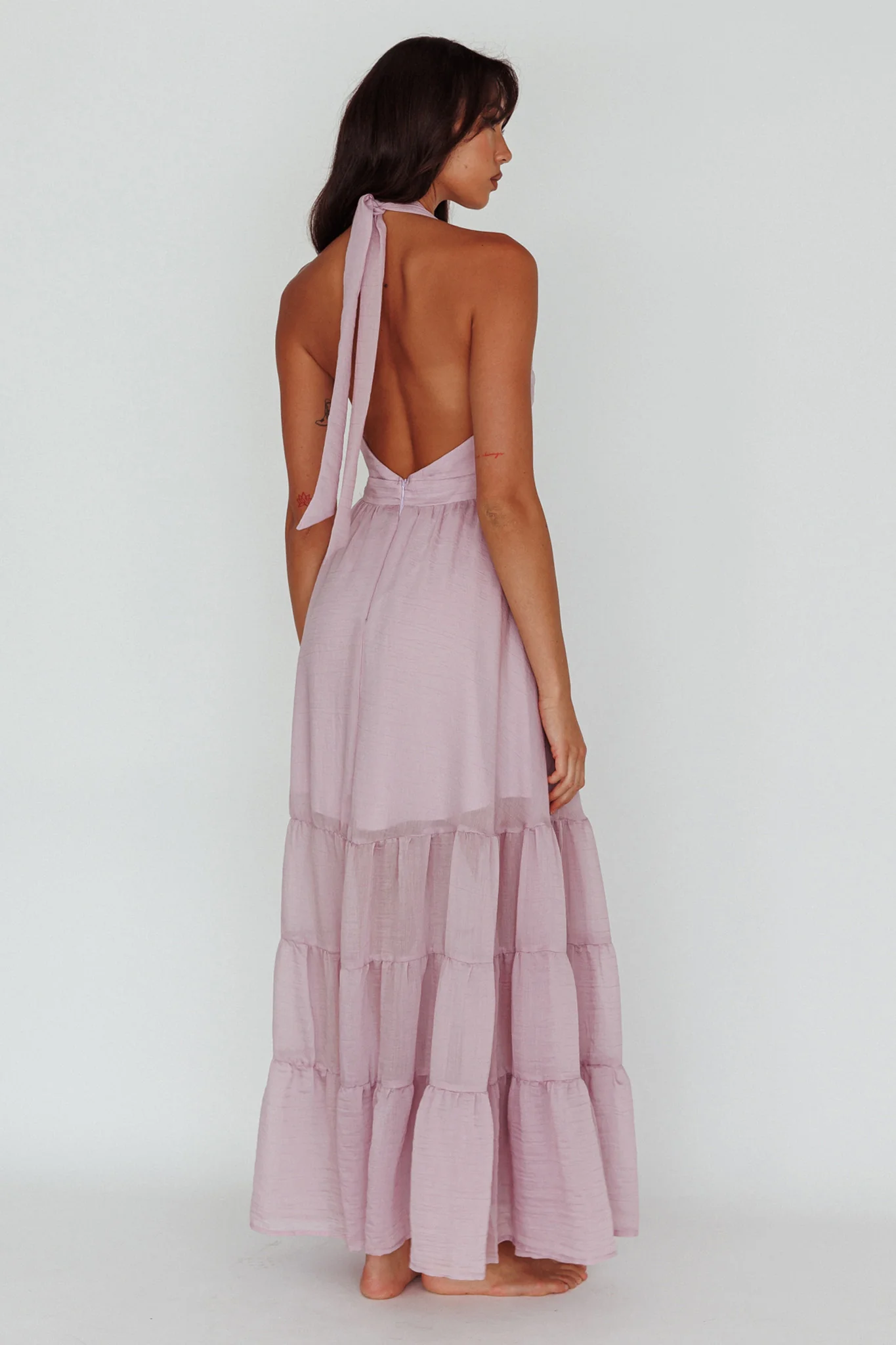 Jalisco Sun Halterneck Maxi Dress Lilac - Sonourner