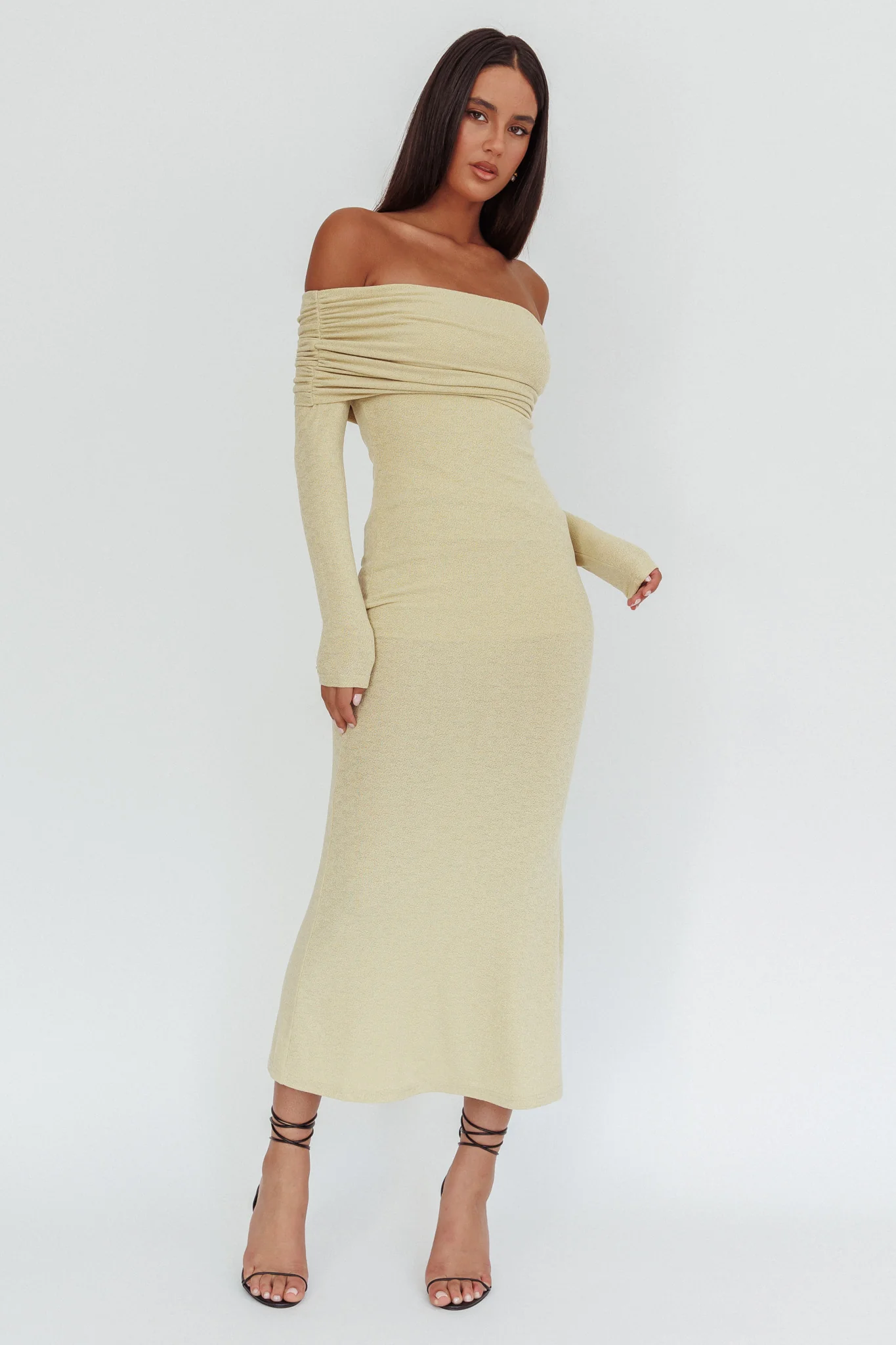 Juju Off-Shoulder Maxi Dress Sage - Sonourner