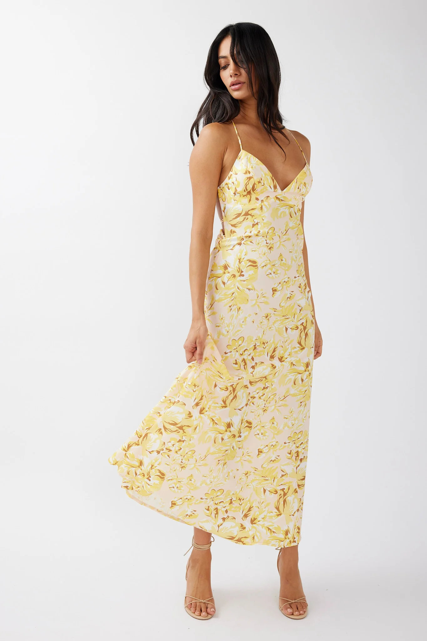 True Divine Strappy Back Maxi Dress Floral Sun - Sonourner