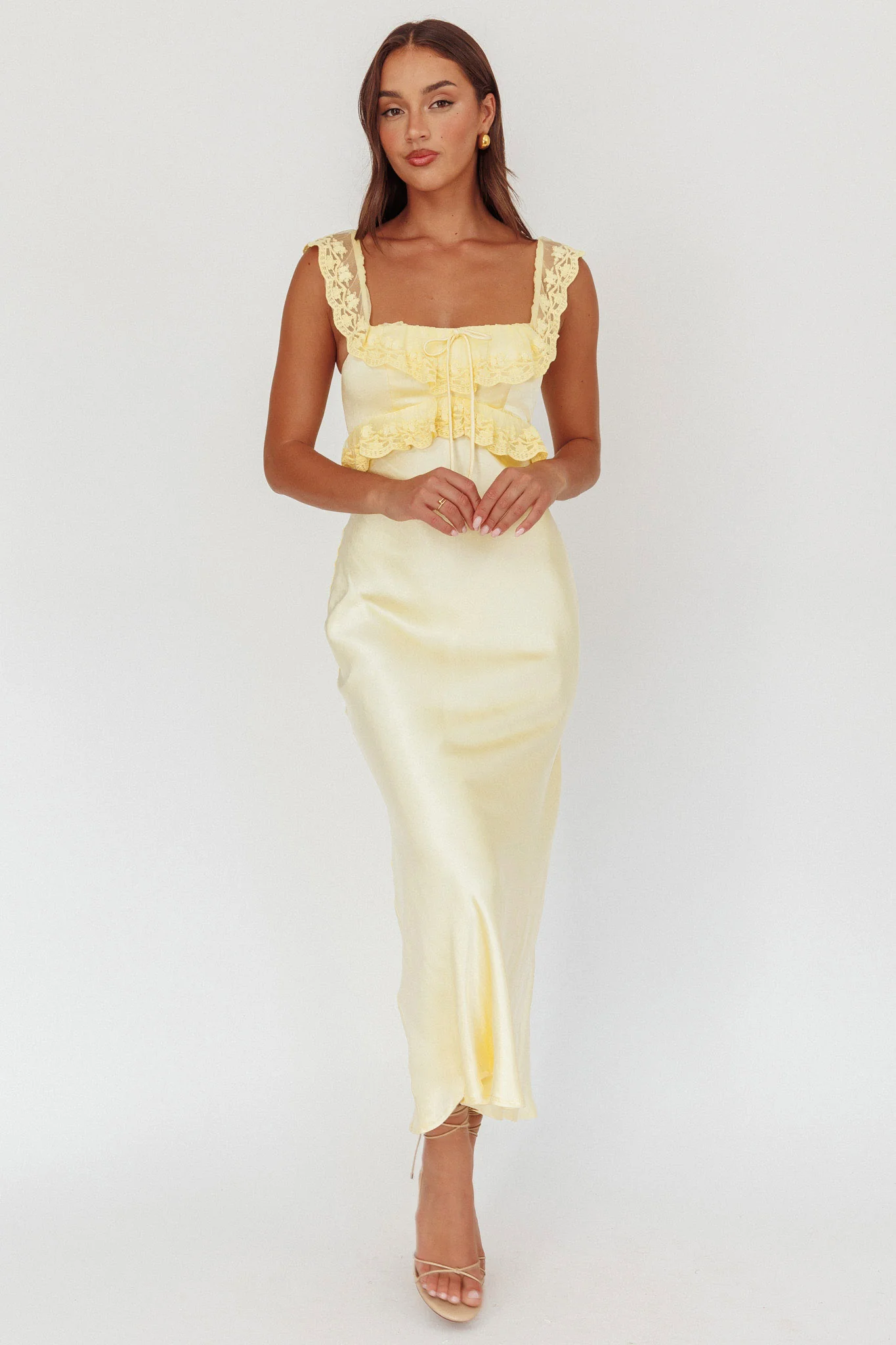 Escapade Lace Trim Maxi Dress Banana - Sonourner
