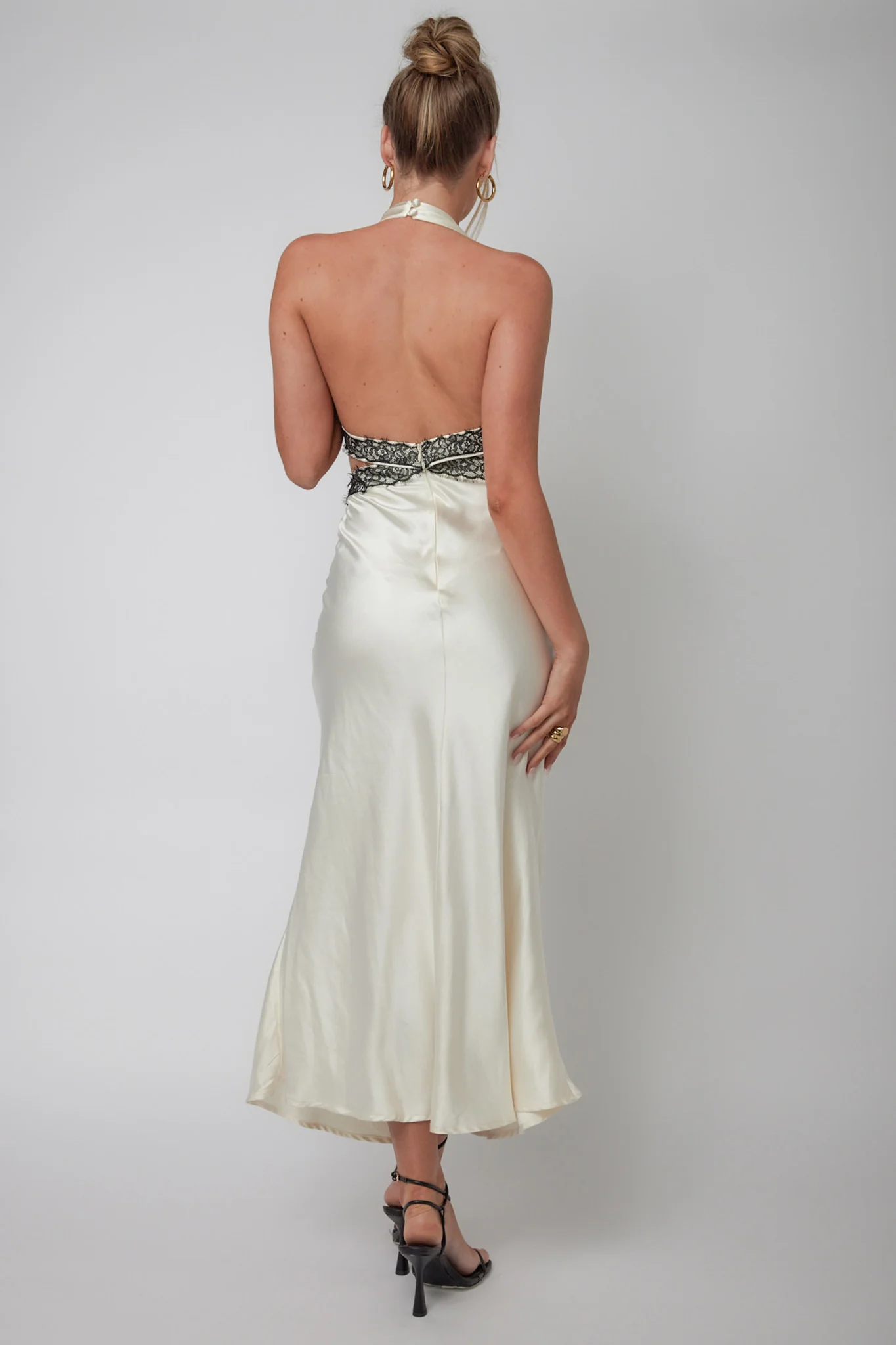 Of Your Dreams Cut-Out Halter Dress Oyster - Sonourner