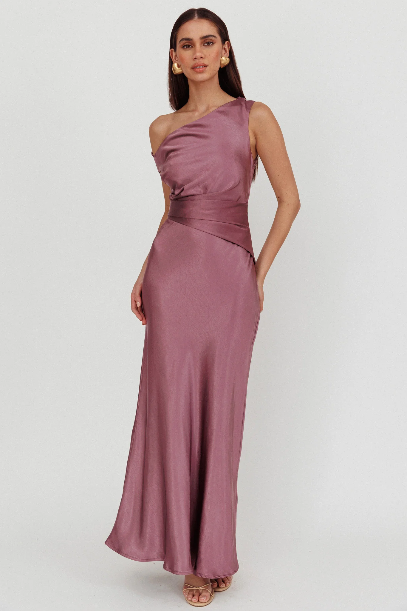 Twilight Asymmetric Neckline Maxi Dress Grape - Sonourner