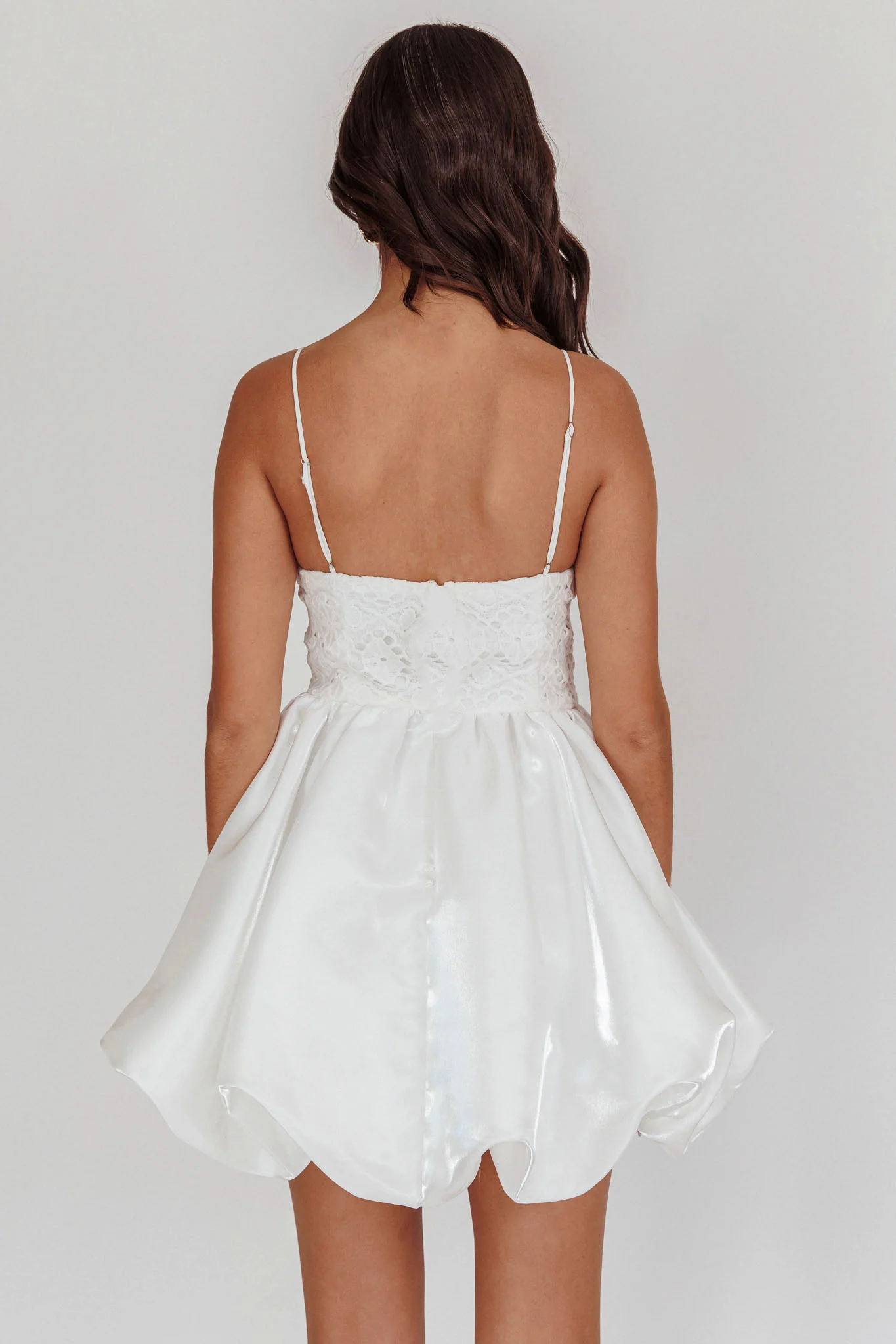 Lucia Bubble Skirt Mini Dress White - Sonourner