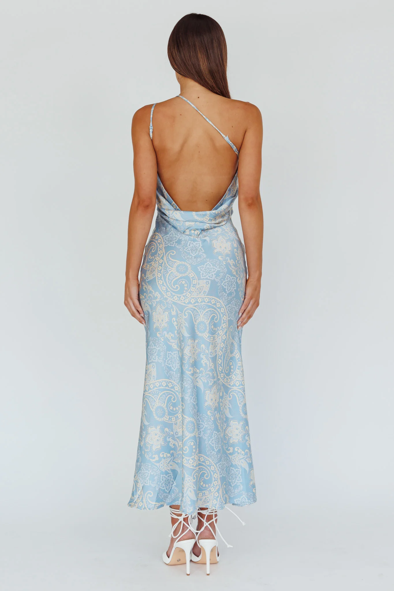 Eloah One-Shoulder Maxi Dress Blue Multi - Sonourner