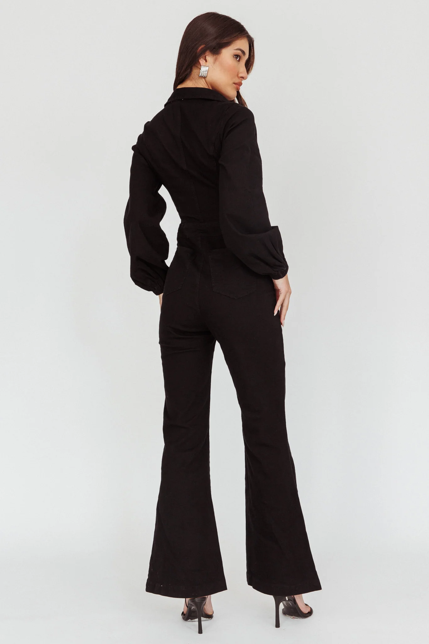 Emilio Long Sleeve Jumpsuit Denim Black - Sonourner