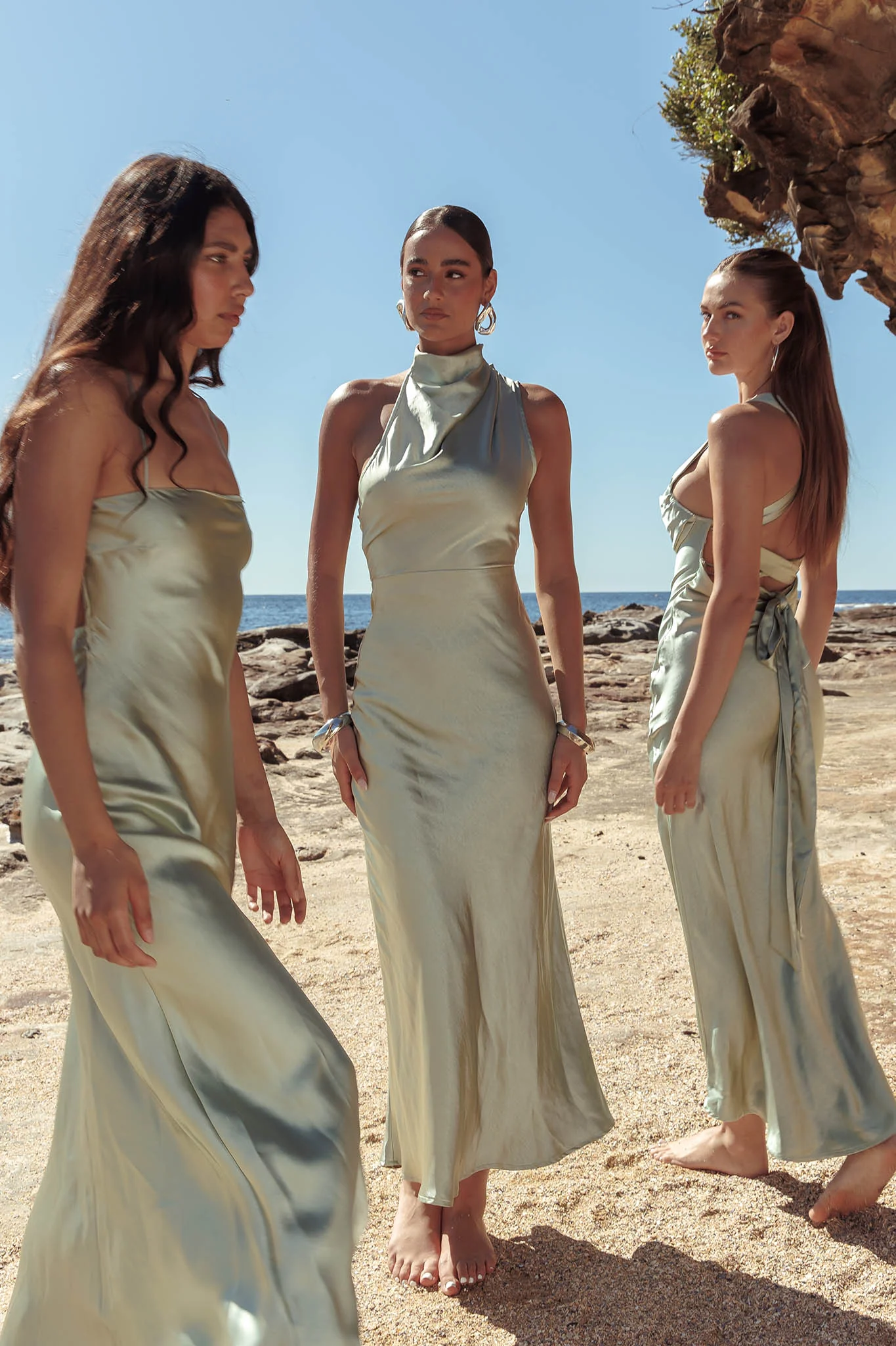 Shana Halterneck Maxi Dress Sage - Sonourner