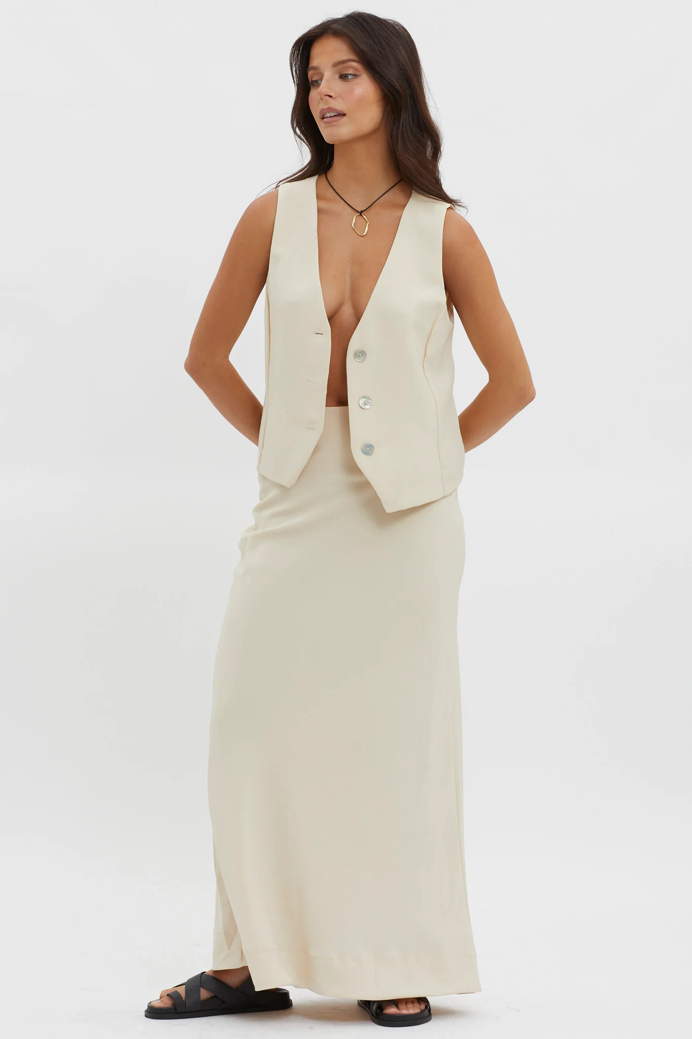 Philomena Midi Skirt Oat - Sonourner