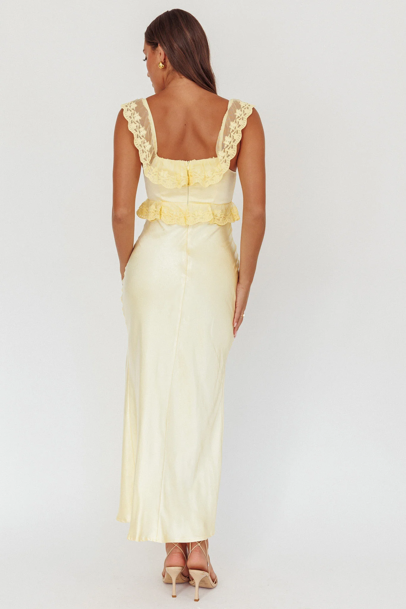 Escapade Lace Trim Maxi Dress Banana - Sonourner