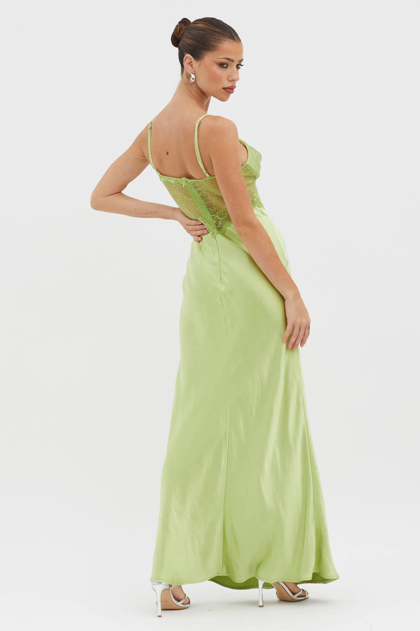 Kinzie Lace Waist Maxi Dress Apple - Sonourner
