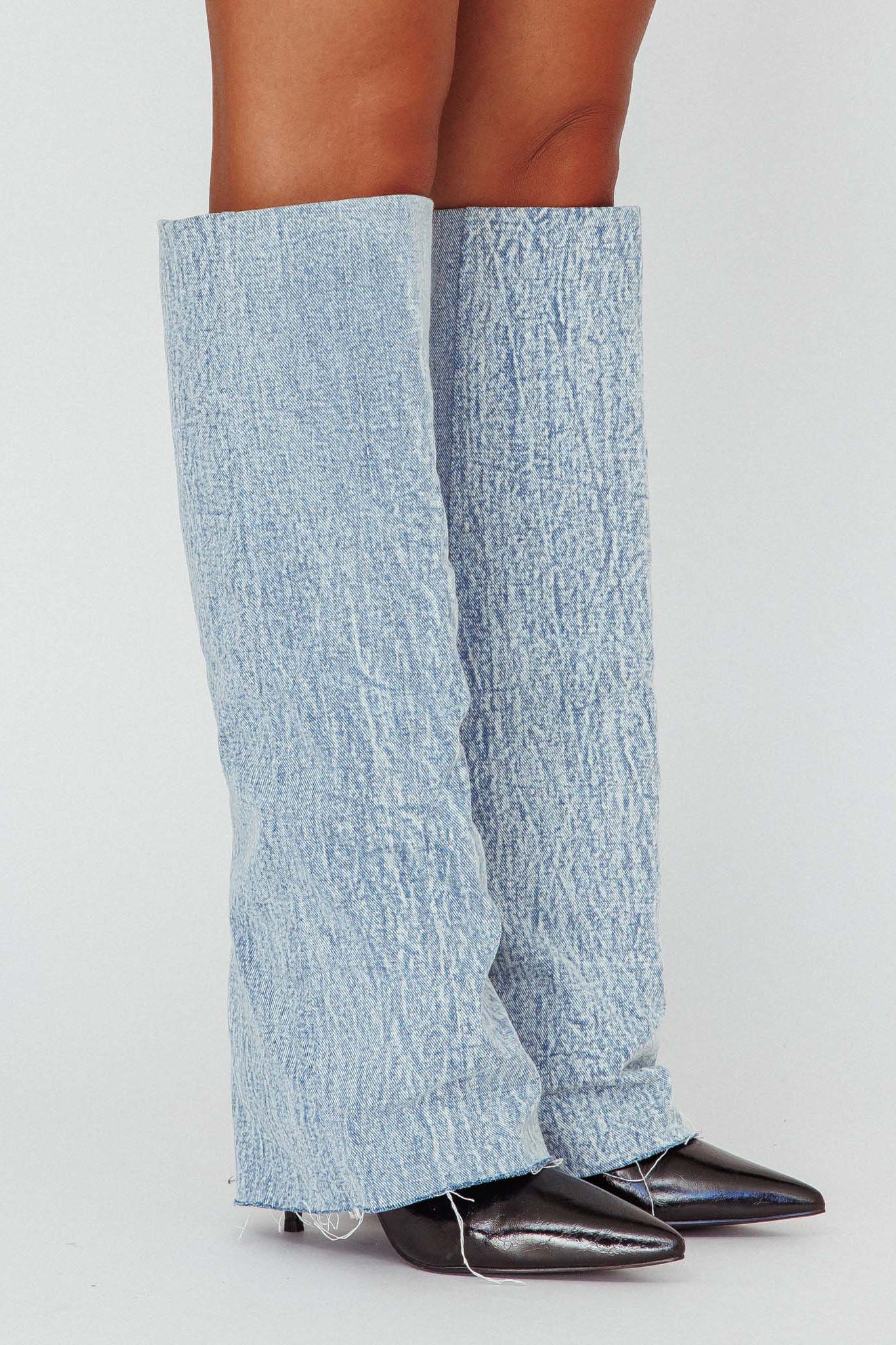 AZALEA WANG Appealing-Denim Stiletto Boot - Sonourner