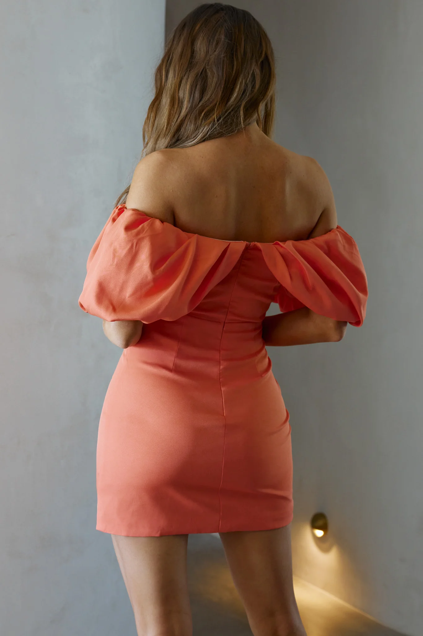 Faraday Off-Shoulder Mini Dress Sunkist - Sonourner