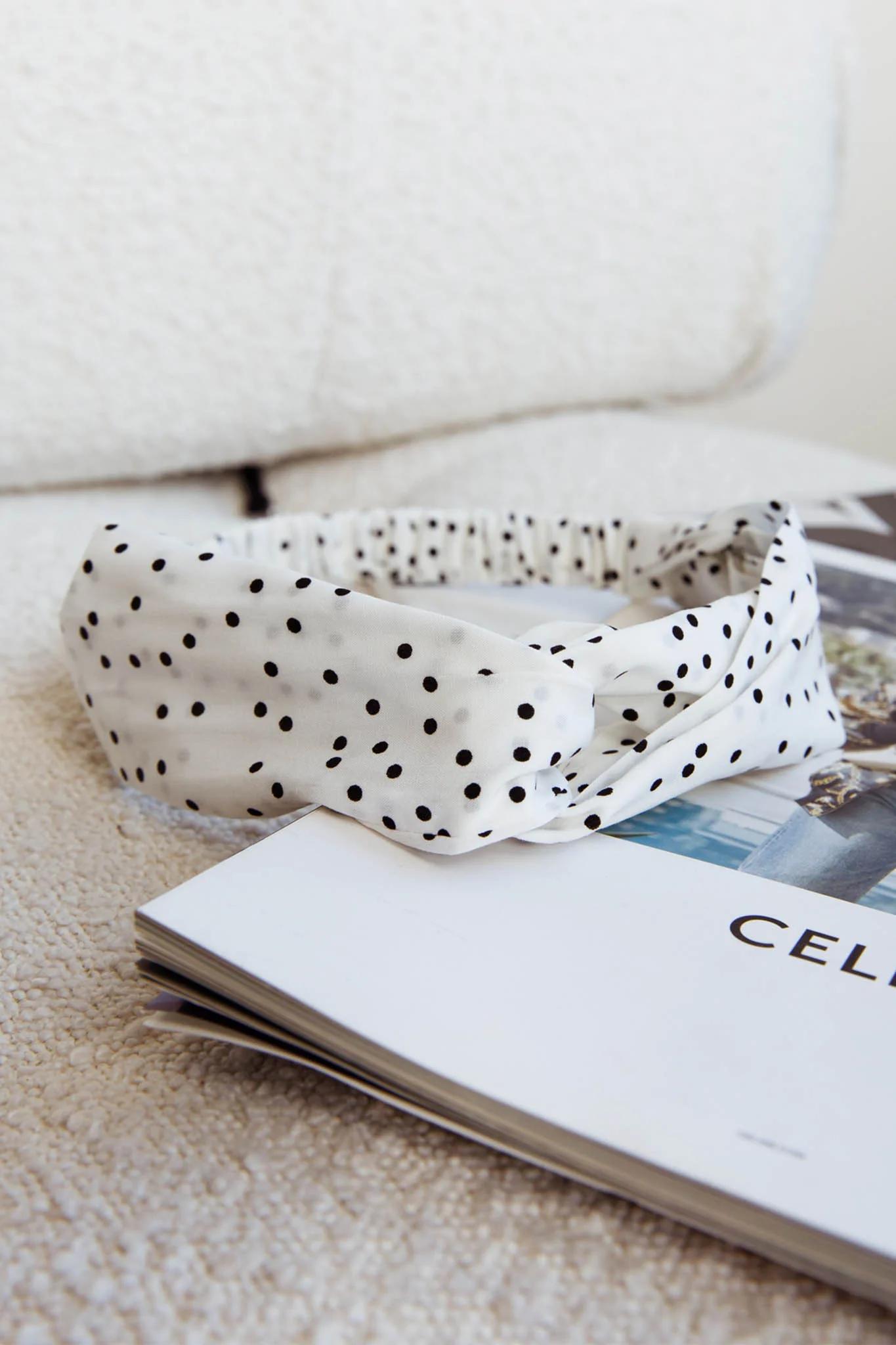 Top Knot Headband Spotted White - Sonourner