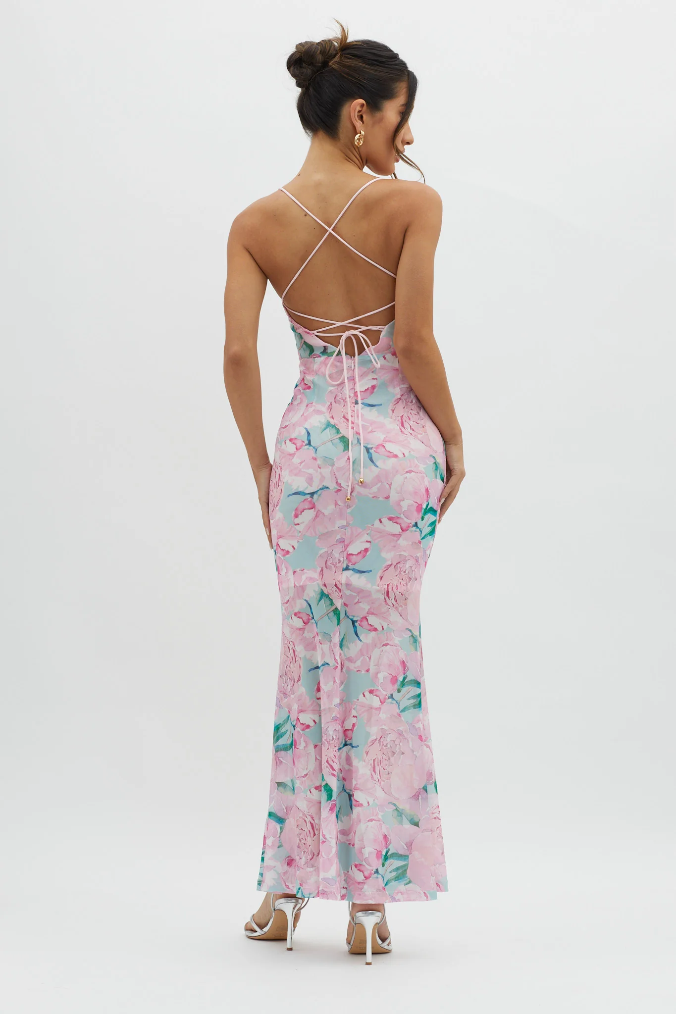 Letting Go Tie-Up Back Maxi Floral Pink - Sonourner