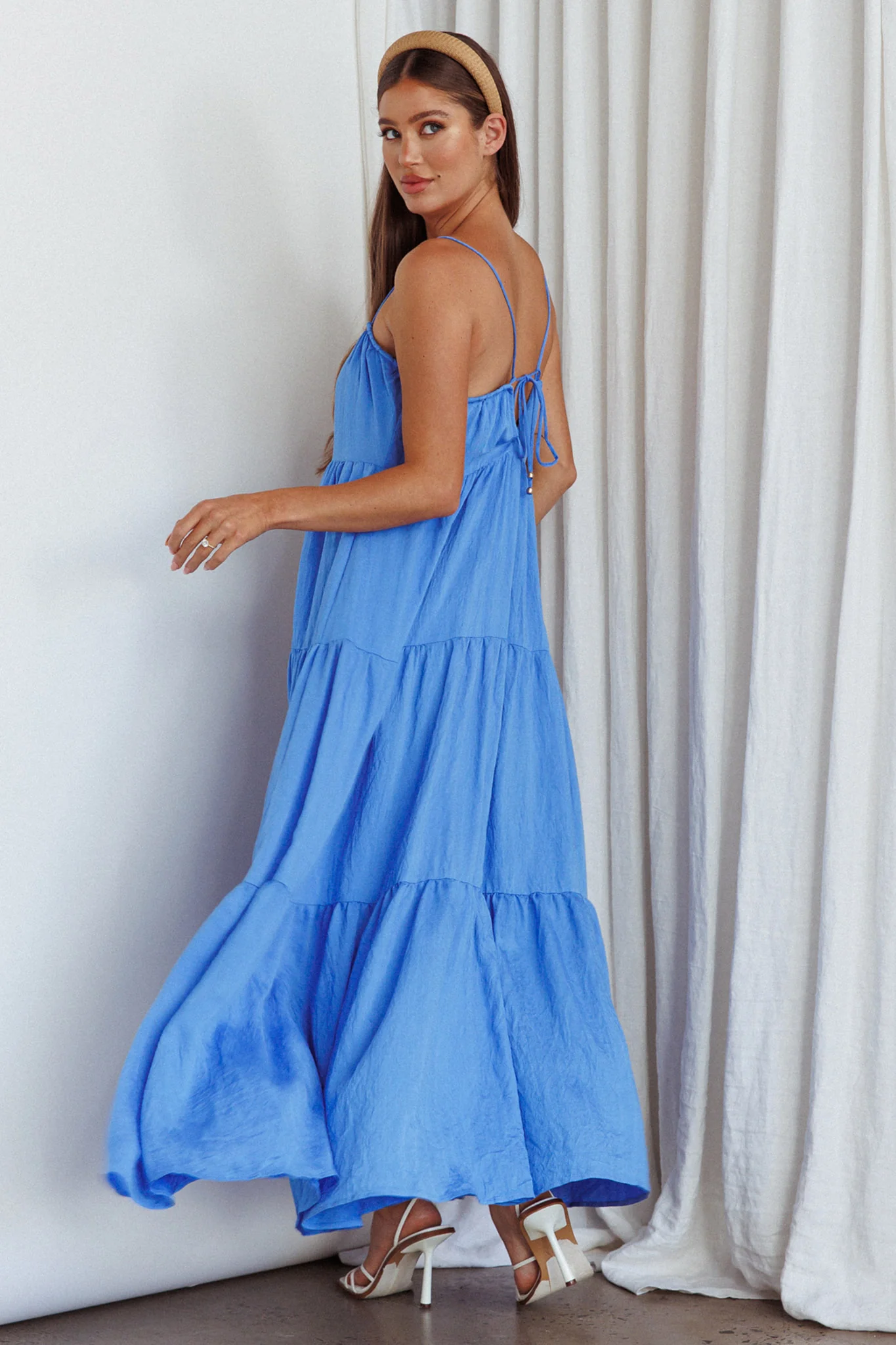 Bora Bora Tied Back Maxi Dress Blue - Sonourner