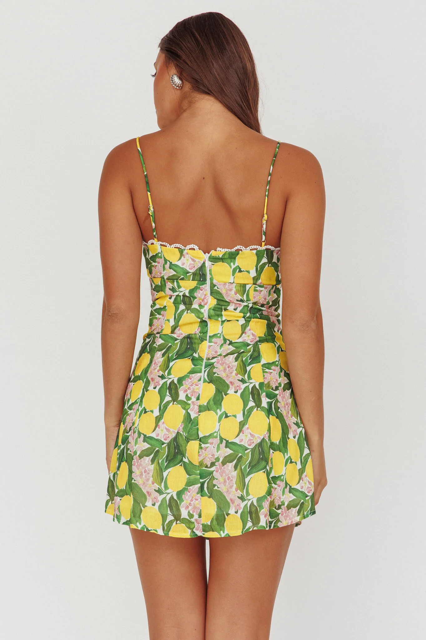 Chamberlain Scallop Trim Mini Dress Citrus Lemon - Sonourner