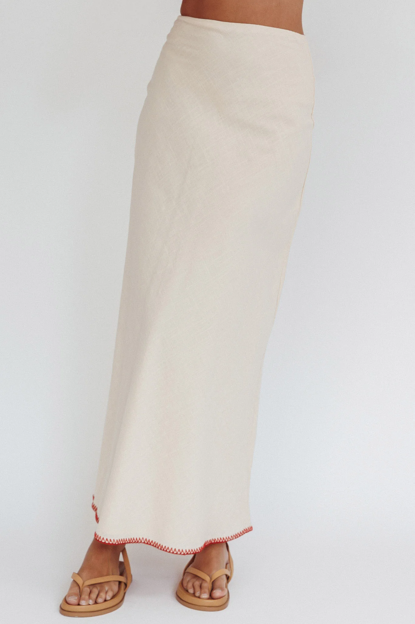 Dose Of Sunshine Blanket Stitch Skirt Beige - Sonourner