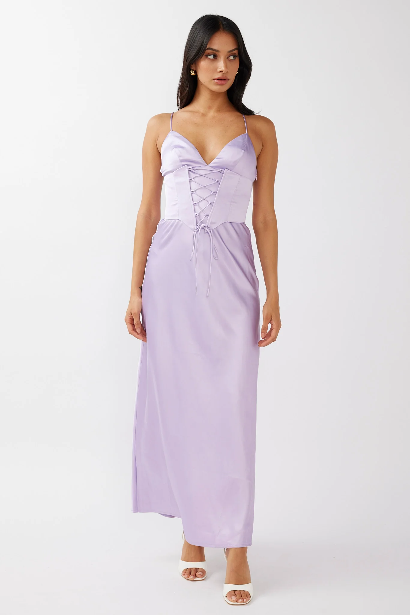 Downtown Cami Strap Corset Waist Dress Lilac - Sonourner