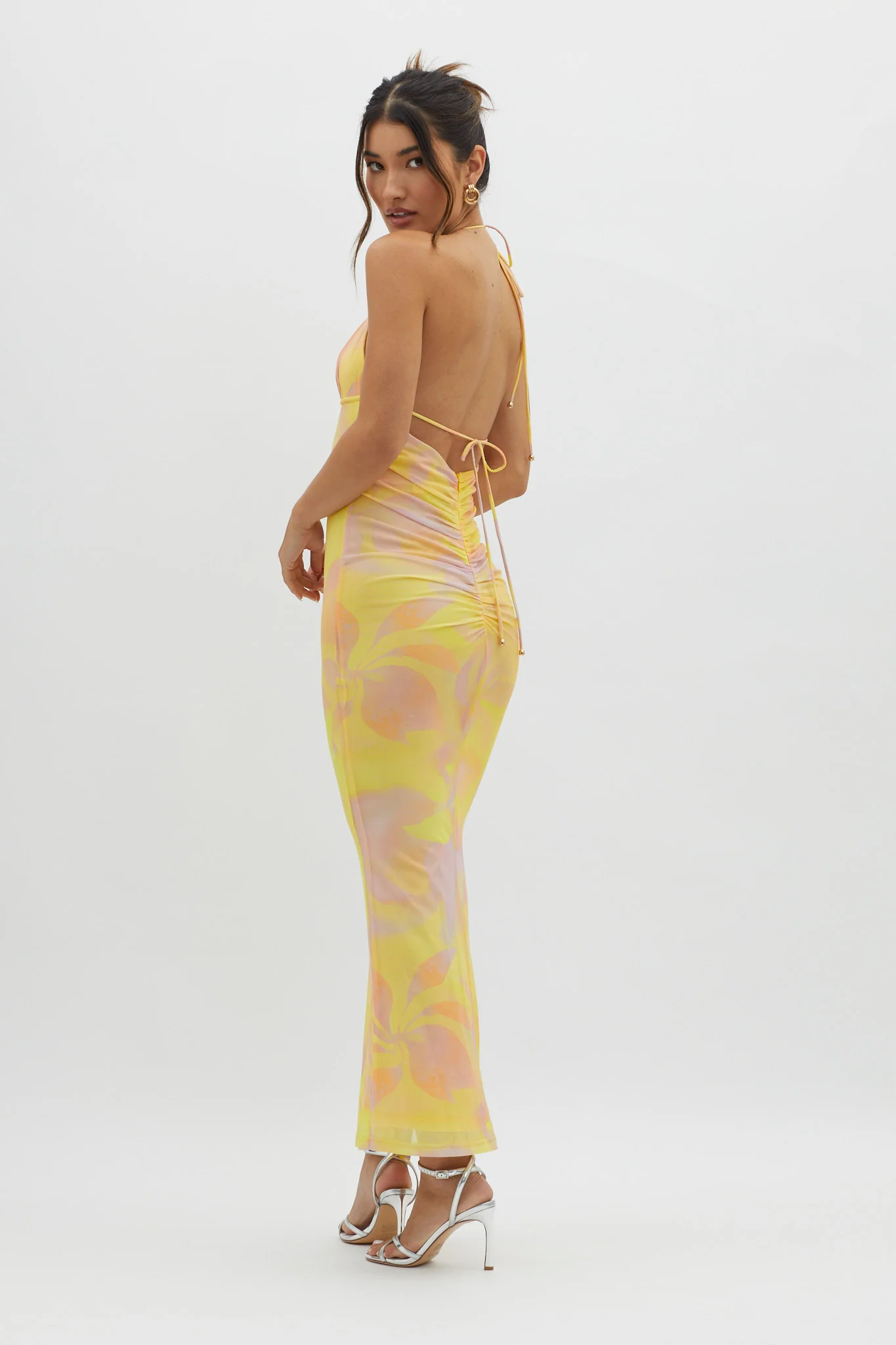 Santa Rosa Ruched Back Maxi Dress Yellow - Sonourner