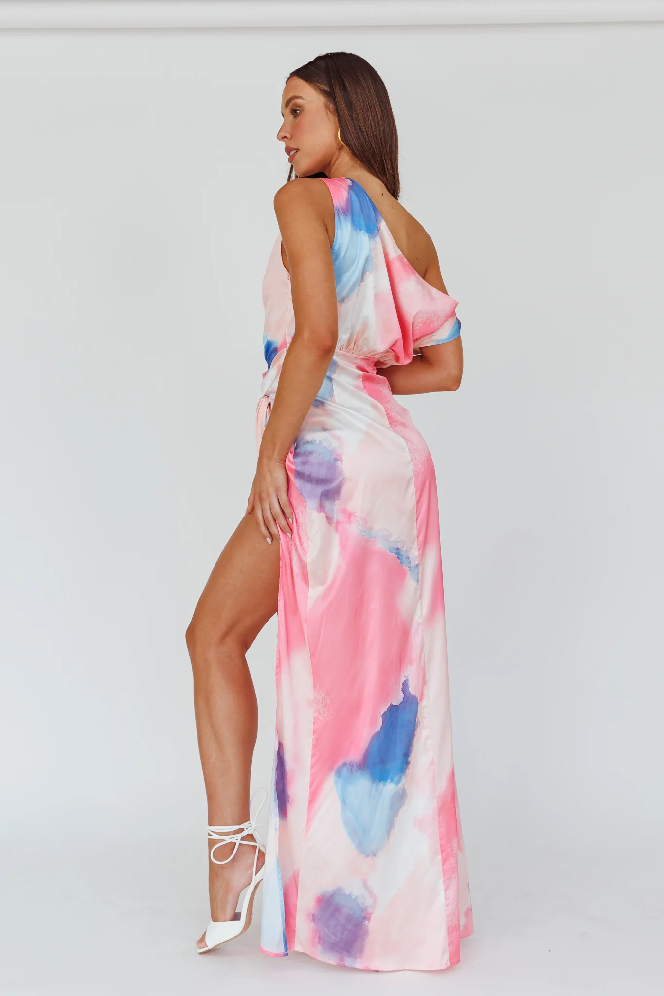 Charm Me Thigh Split Maxi Dress Pink/Blue - Sonourner