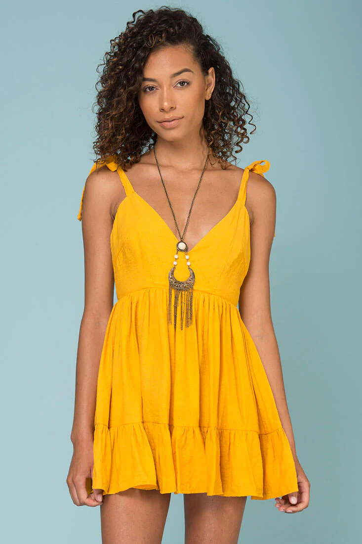 Elin Ruffled Bottom Dress Mango - Sonourner