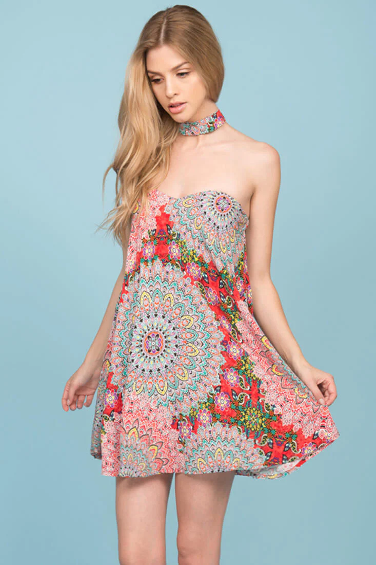 Delia Festival Dress Red - Sonourner