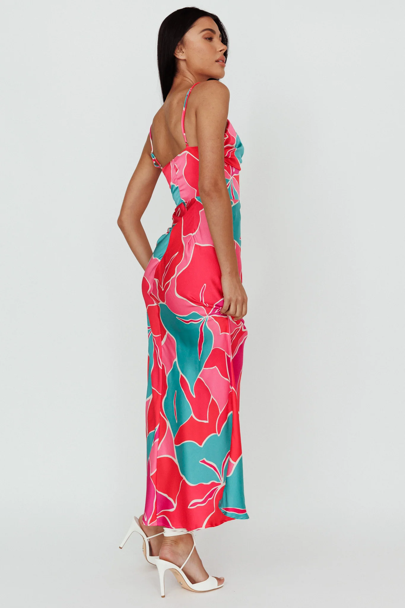 Hula Sweetheart Midi Dress Floral Red - Sonourner