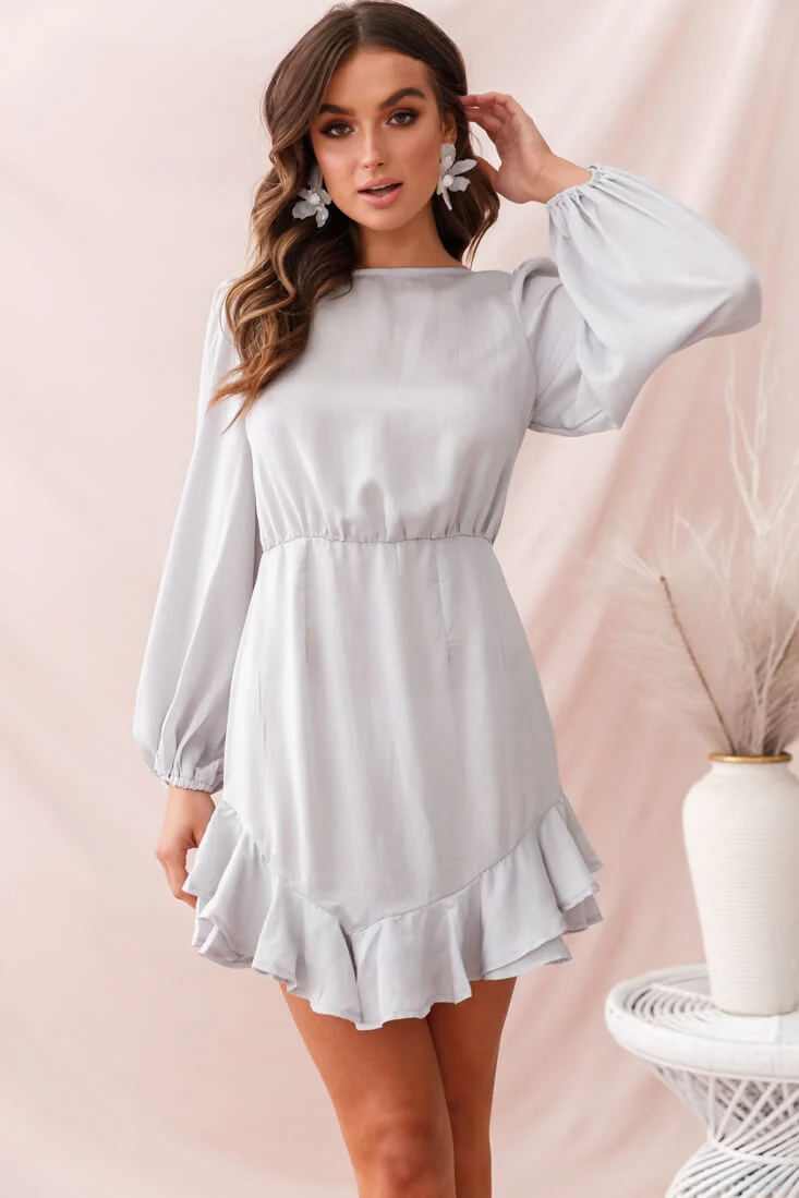 Sydney Double Bow Back Dress Silver - Sonourner