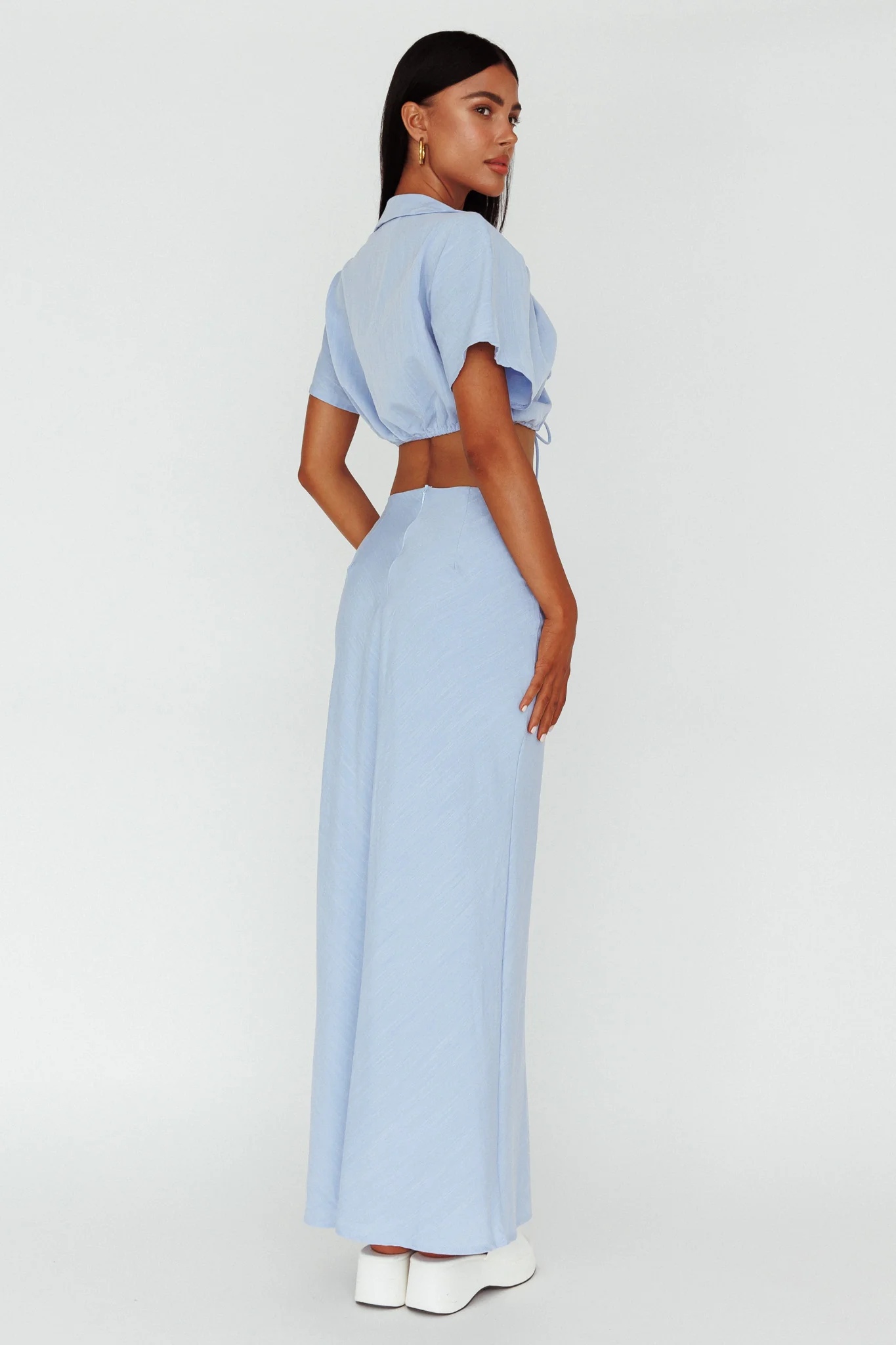 Coast To Coast Maxi Skirt Blue - Sonourner